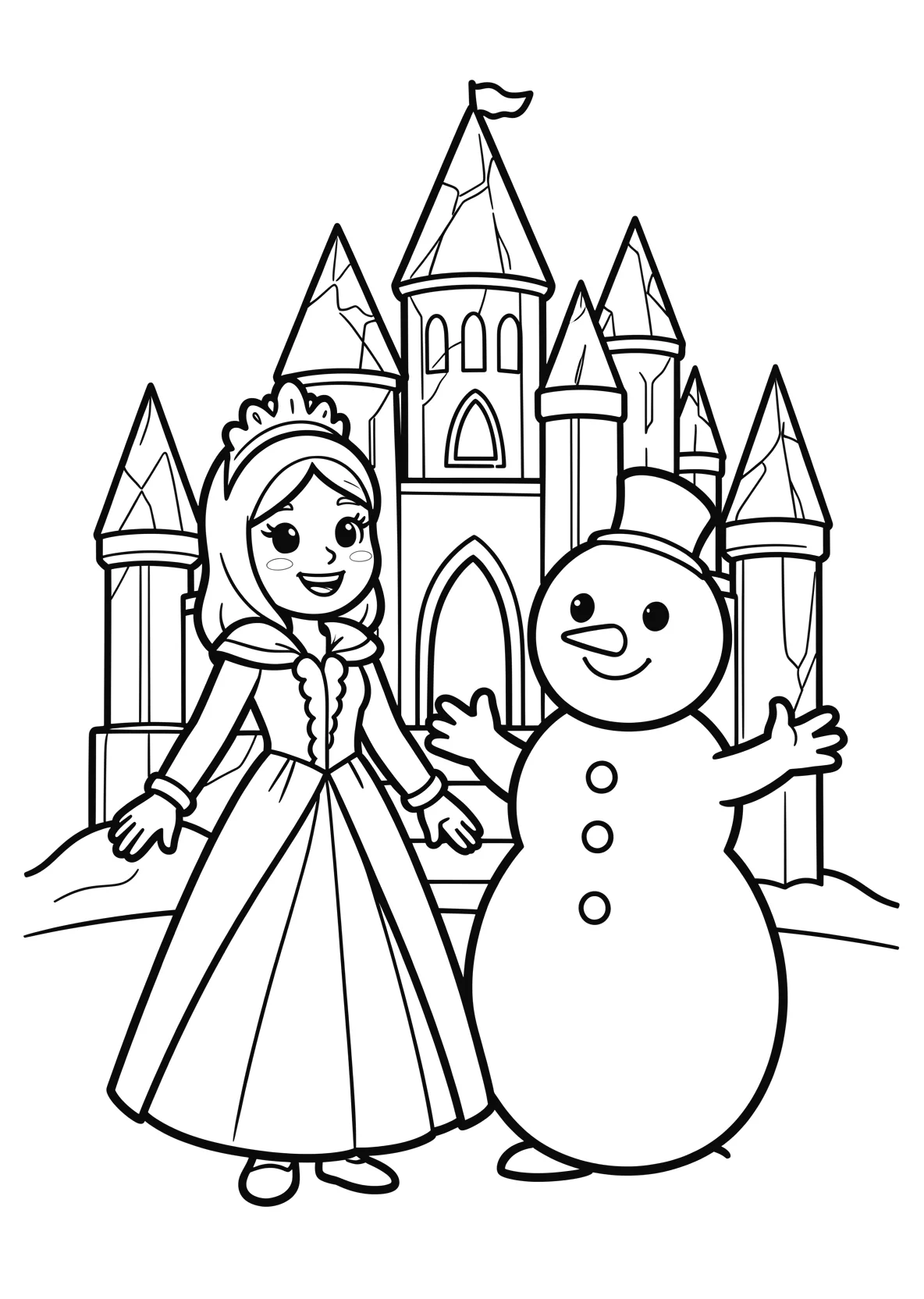 Ausmalbild Eisprinzessin - Ausmalbild aus der Kategorie Maerchen - kostenlos ausdrucken