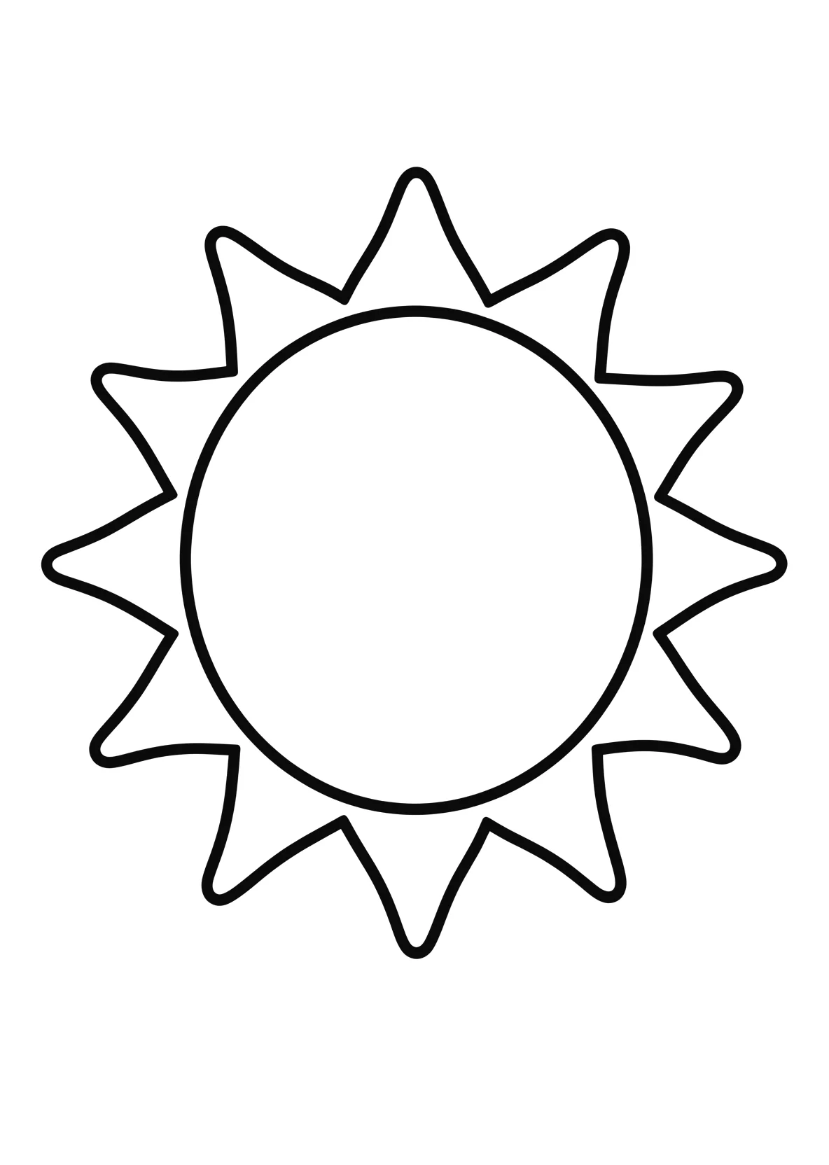 Ausmalbild Bitte eine sonne sehr groß - Ausmalbild aus der Kategorie Natur - kostenlos ausdrucken