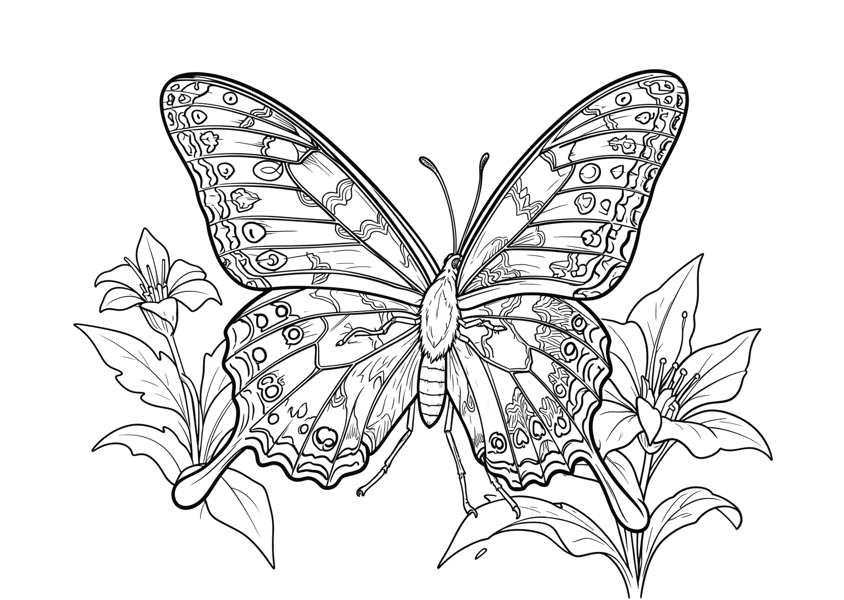 Ausmalbild Schmetterling - Ausmalbild aus der Kategorie Tiere - kostenlos ausdrucken
