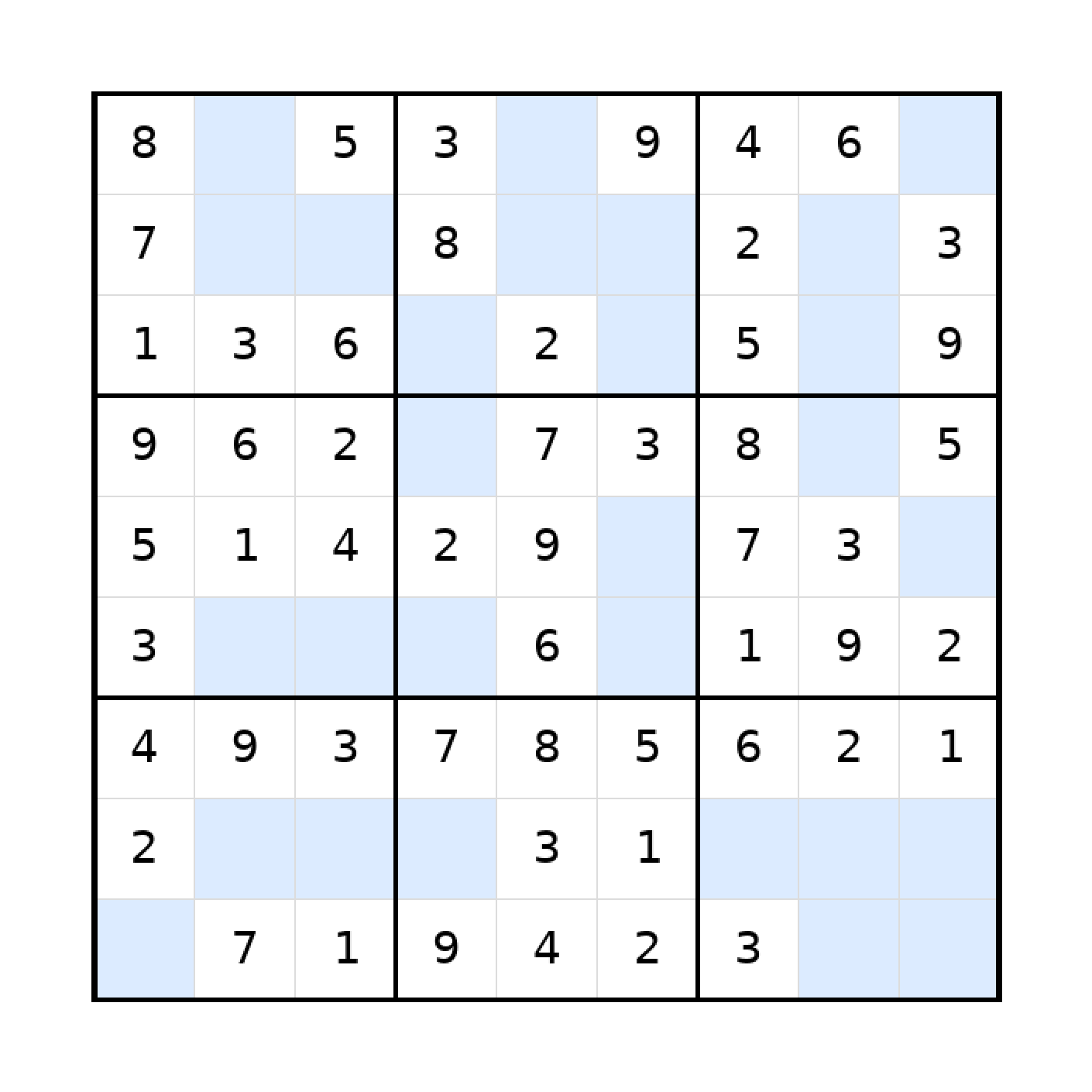 Sudoku-Rätsel Sudoku 9x9 (leicht) für Teenager aus der Kategorie Sudoku - kostenlos ausdrucken