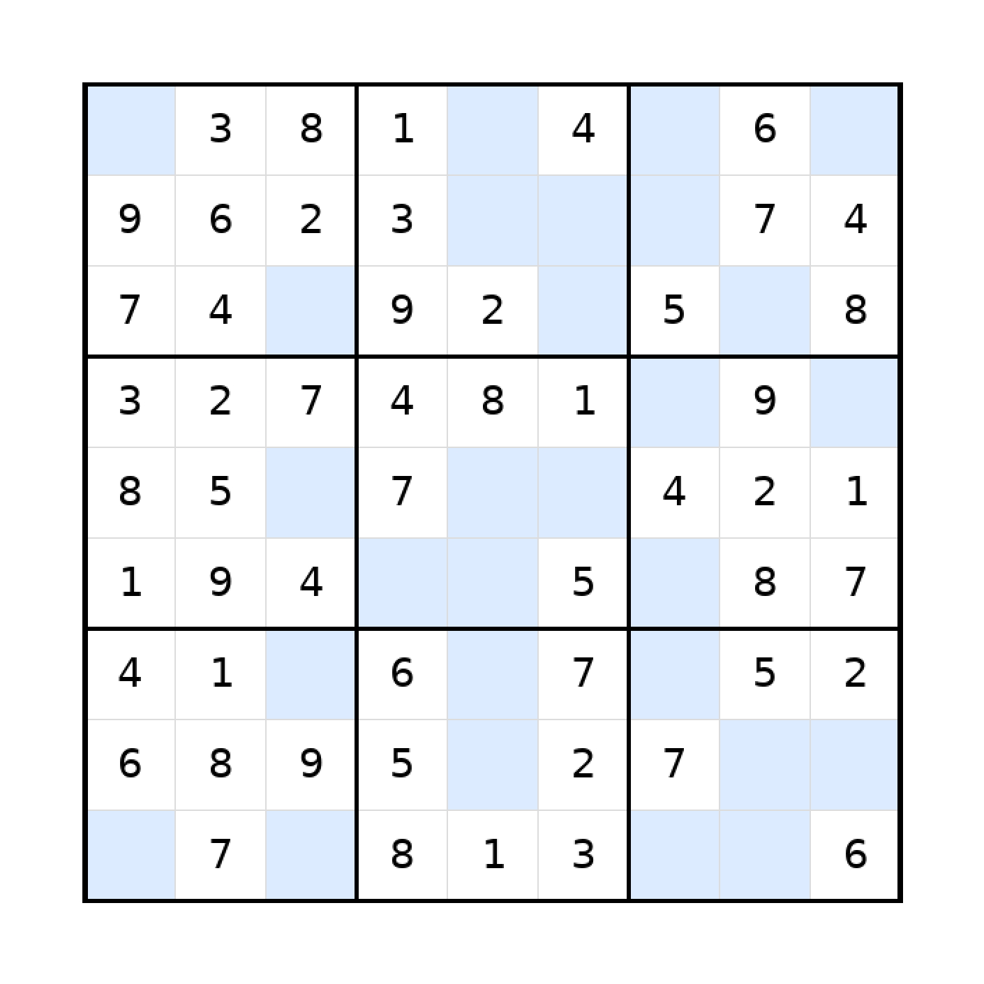 Sudoku-Rätsel Sudoku 9x9 (leicht) für Teenager aus der Kategorie Sudoku - kostenlos ausdrucken