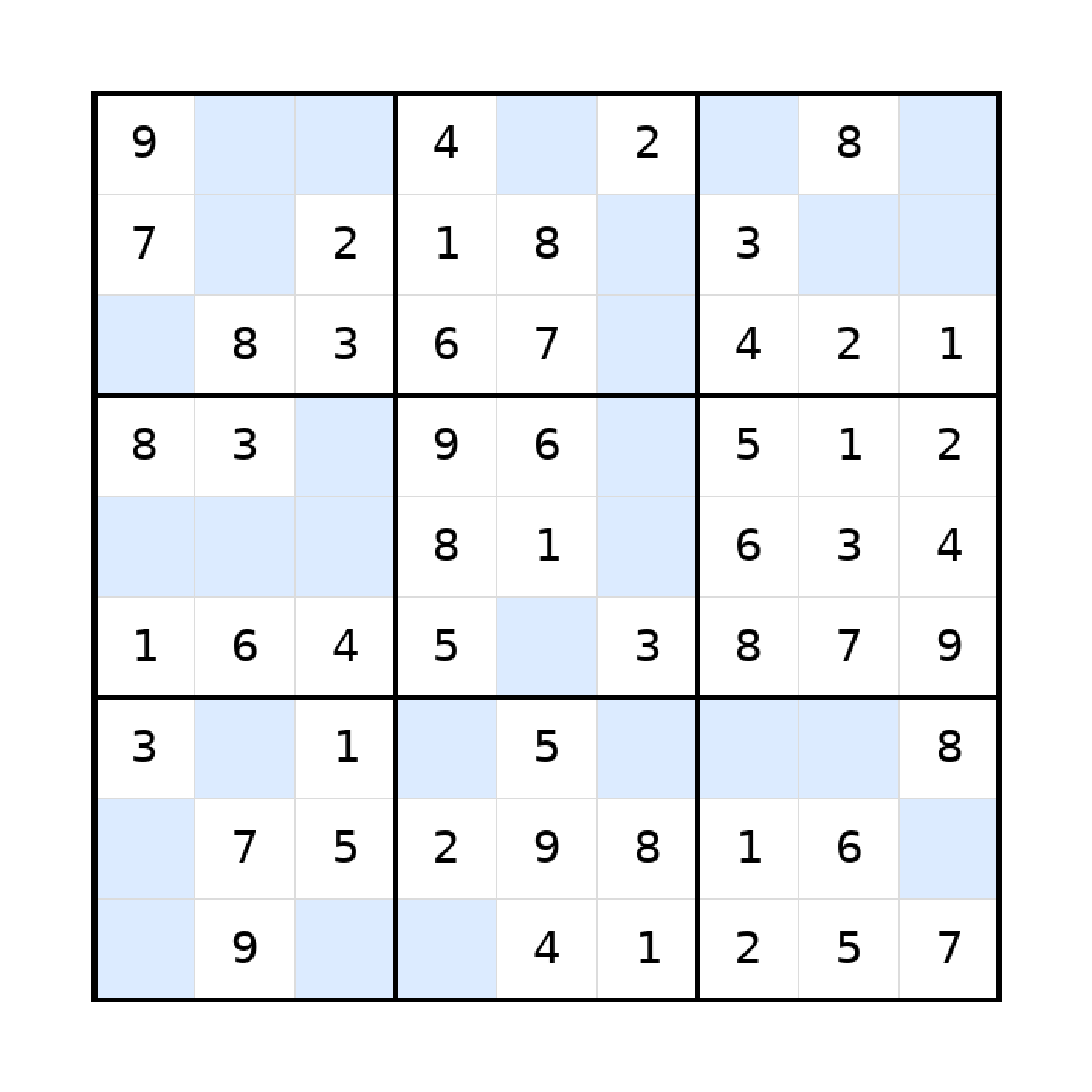 Sudoku-Rätsel Sudoku 9x9 (leicht) für Teenager aus der Kategorie Sudoku - kostenlos ausdrucken