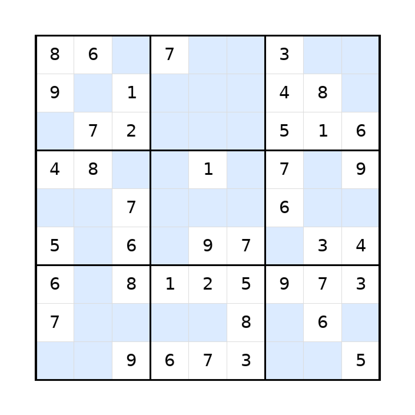 Sudoku-Rätsel Sudoku 9x9 (mittel) für Teenager aus der Kategorie Sudoku - kostenlos ausdrucken
