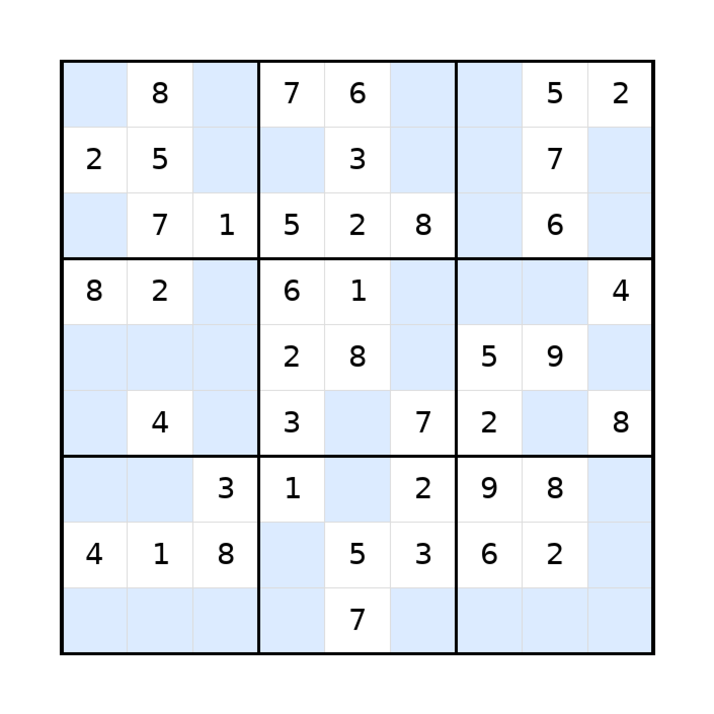 Sudoku-Rätsel Sudoku 9x9 (mittel) für Teenager aus der Kategorie Sudoku - kostenlos ausdrucken