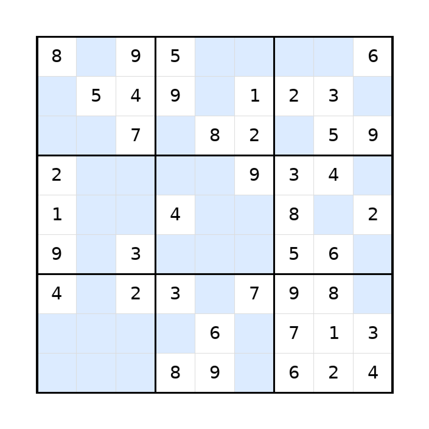 Sudoku-Rätsel Sudoku 9x9 (mittel) für Teenager aus der Kategorie Sudoku - kostenlos ausdrucken