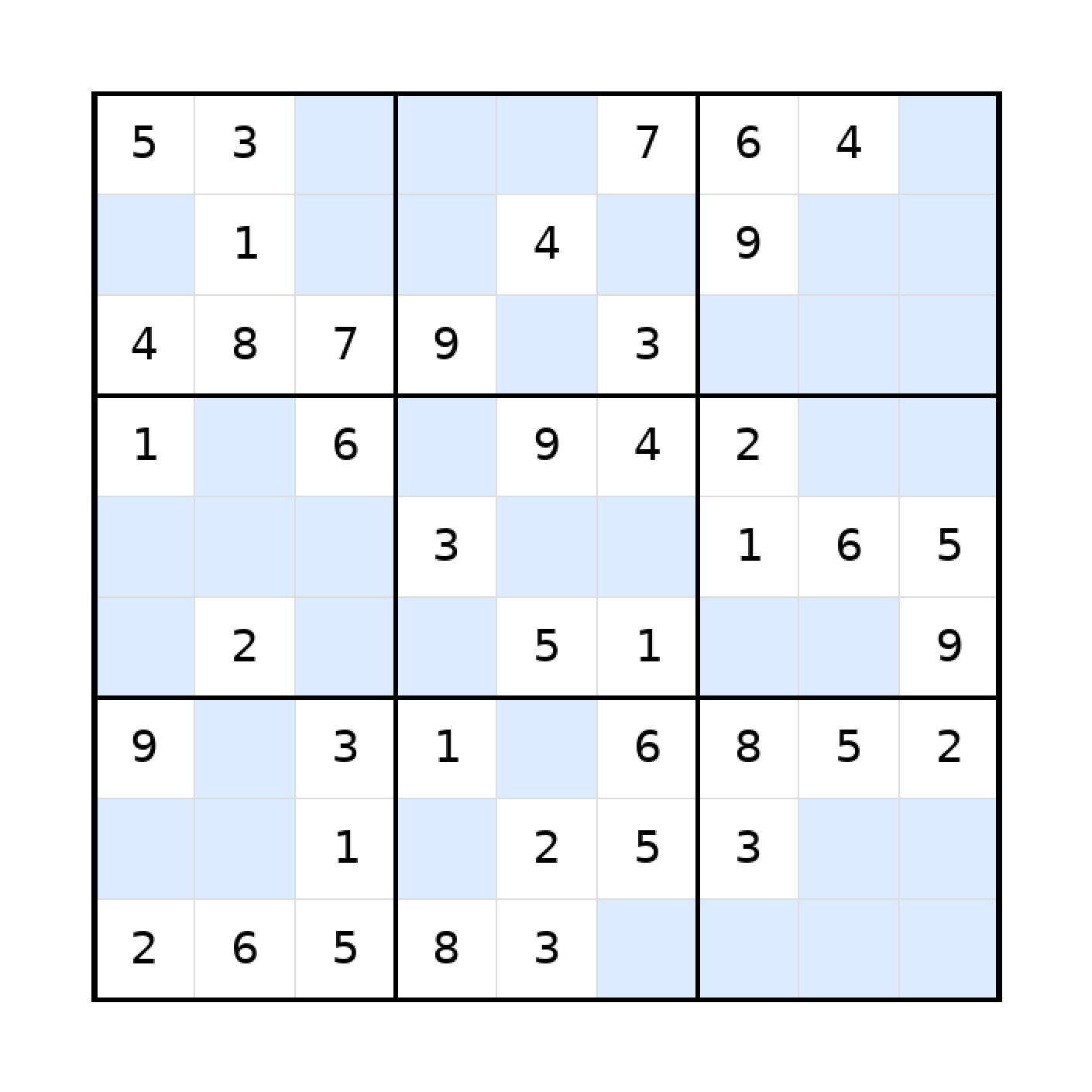 Sudoku-Rätsel Sudoku 9x9 (mittel) für Teenager aus der Kategorie Sudoku - kostenlos ausdrucken