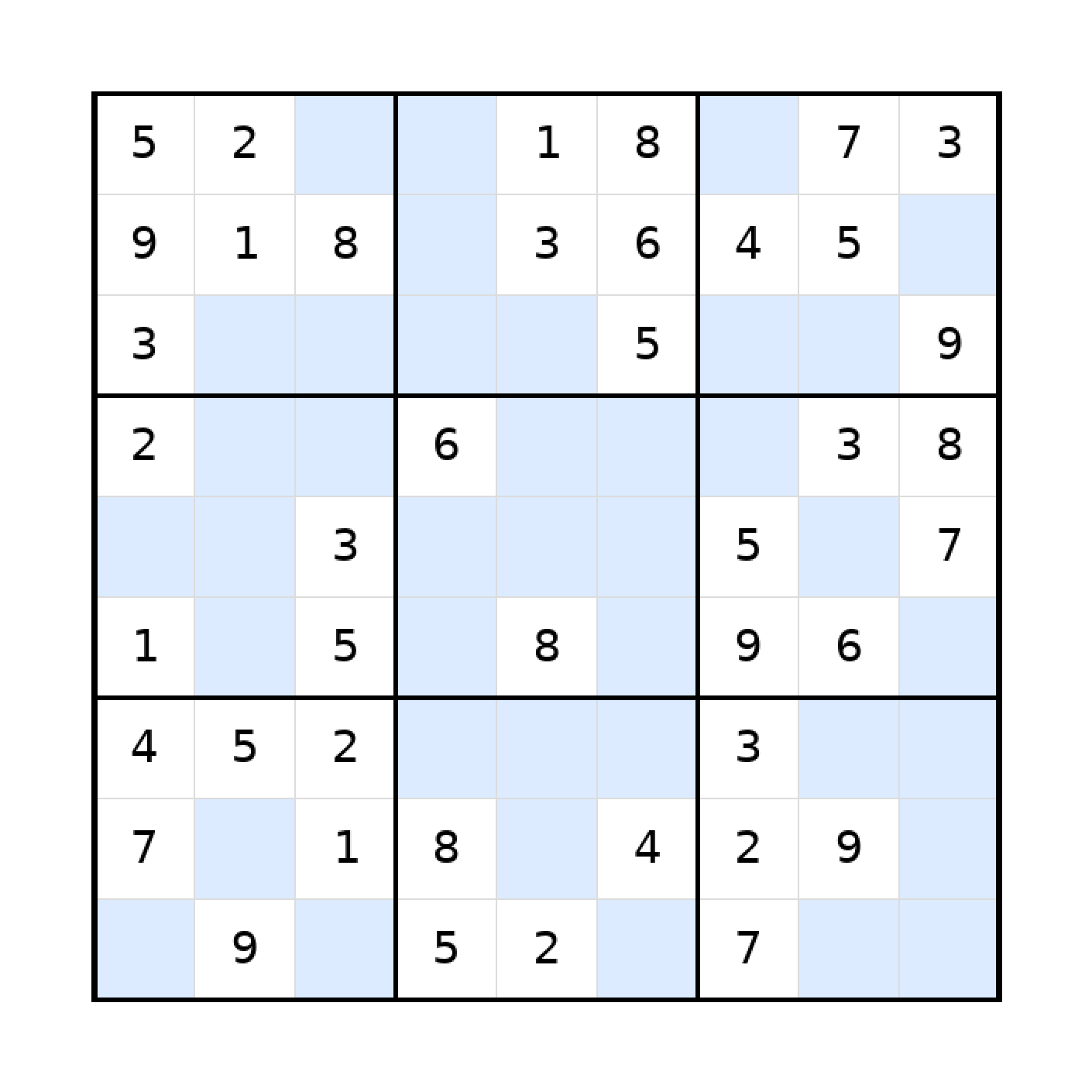 Sudoku-Rätsel Sudoku 9x9 (mittel) für Teenager aus der Kategorie Sudoku - kostenlos ausdrucken