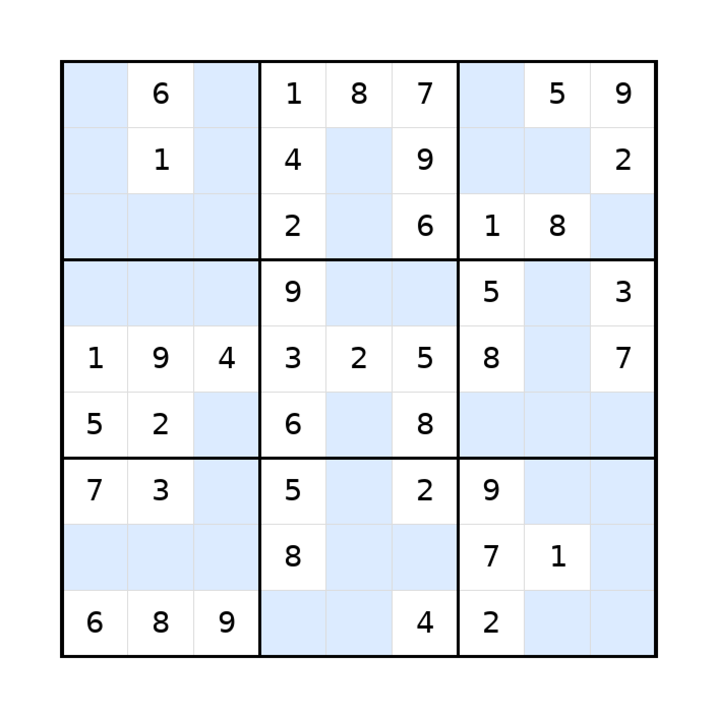 Sudoku-Rätsel Sudoku 9x9 (mittel) für Teenager aus der Kategorie Sudoku - kostenlos ausdrucken