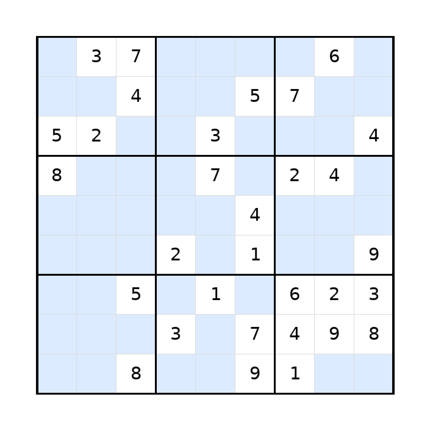 Sudoku-Rätsel Sudoku 9x9 (schwer) für Teenager aus der Kategorie Sudoku - kostenlos ausdrucken