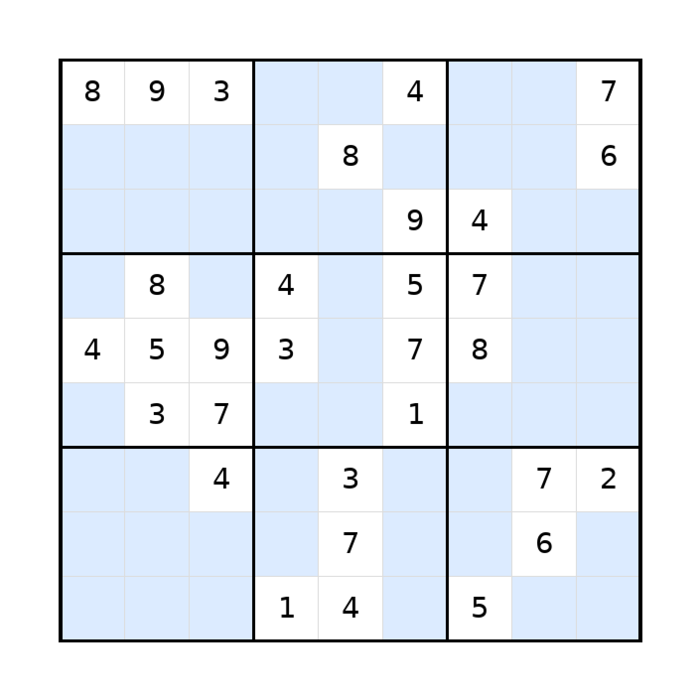 Sudoku-Rätsel Sudoku 9x9 (schwer) für Teenager aus der Kategorie Sudoku - kostenlos ausdrucken
