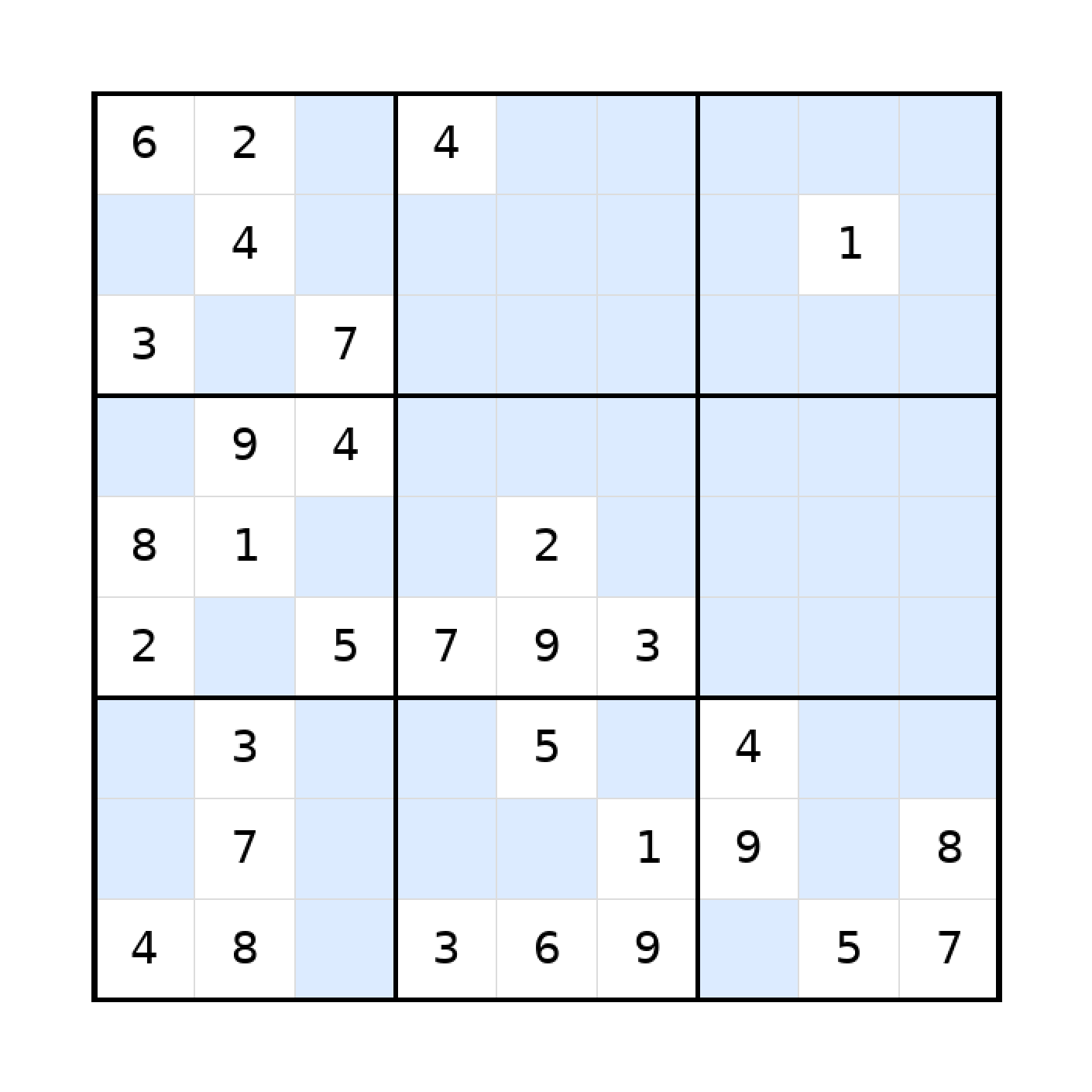 Sudoku-Rätsel Sudoku 9x9 (schwer) für Teenager aus der Kategorie Sudoku - kostenlos ausdrucken