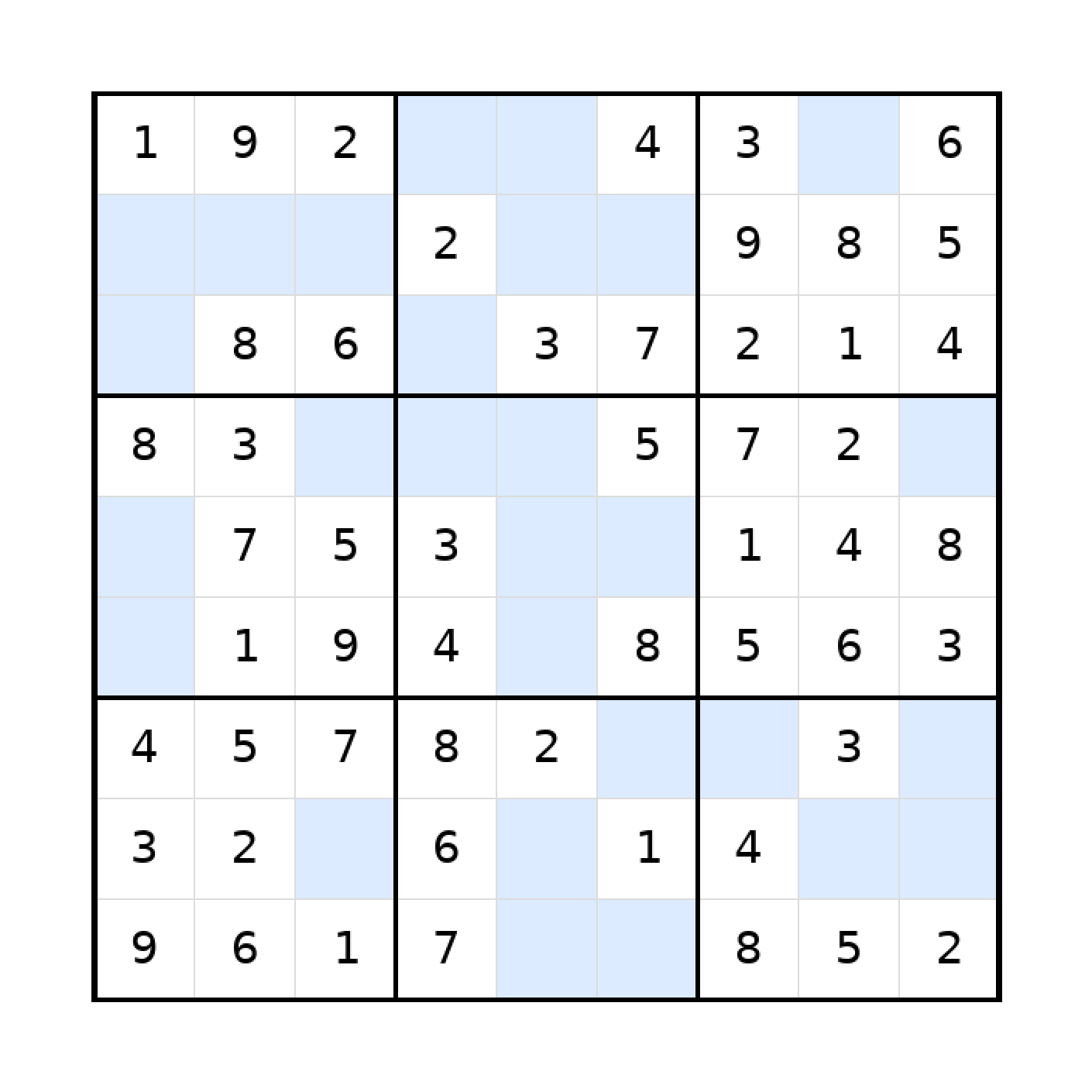 Sudoku-Rätsel Sudoku 9x9 (leicht) für Teenager aus der Kategorie Sudoku - kostenlos ausdrucken
