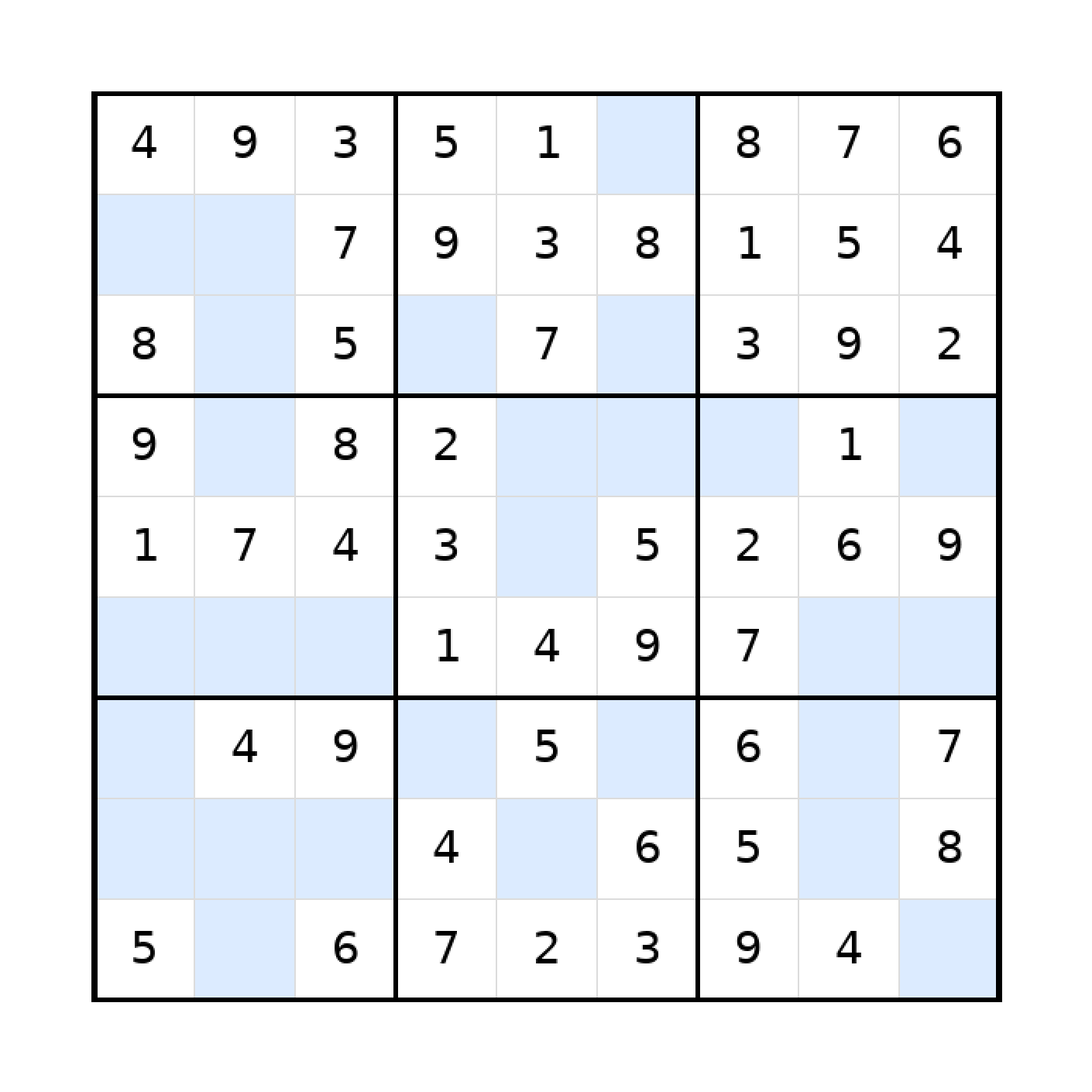 Sudoku-Rätsel Sudoku 9x9 (leicht) für Teenager aus der Kategorie Sudoku - kostenlos ausdrucken