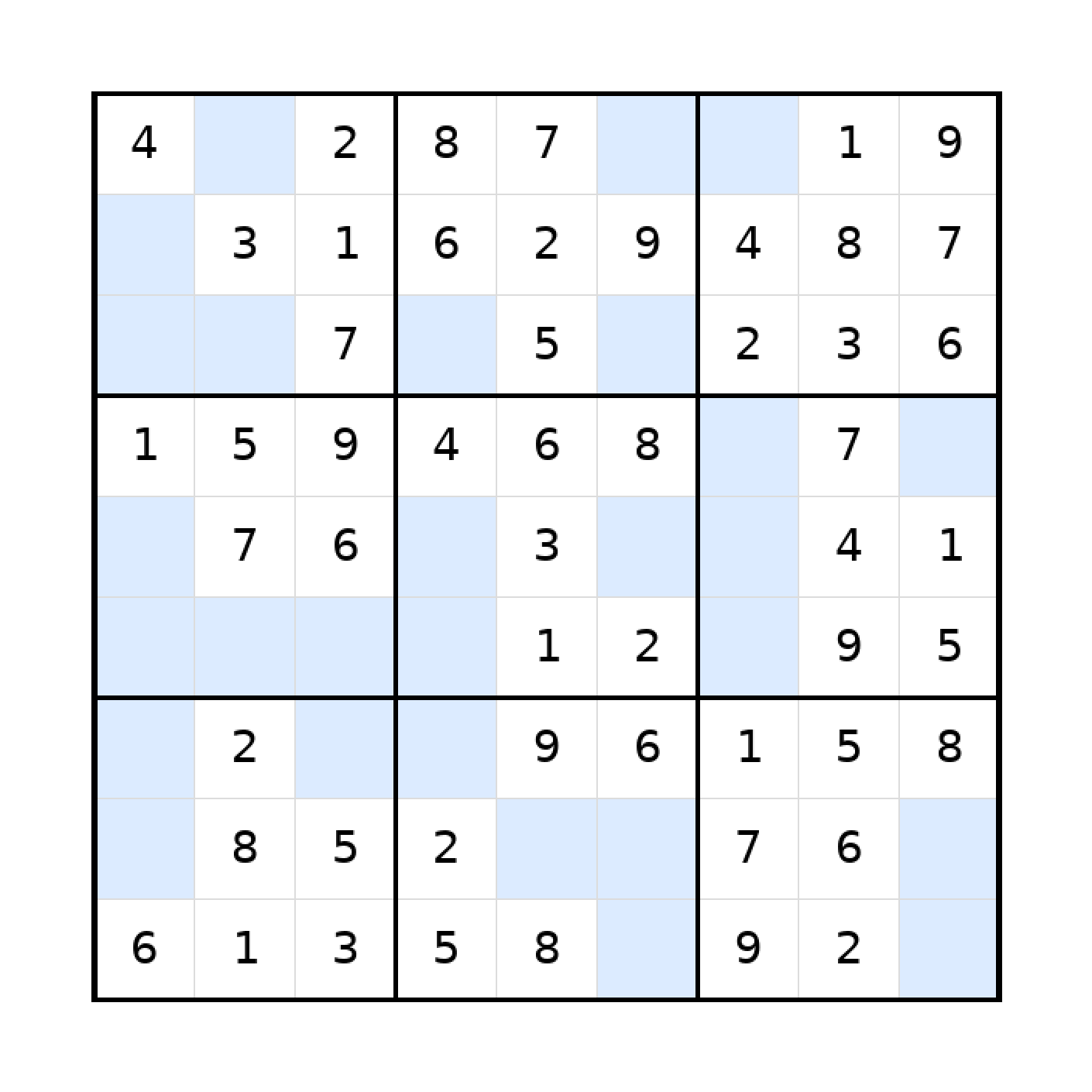 Sudoku-Rätsel Sudoku 9x9 (leicht) für Teenager aus der Kategorie Sudoku - kostenlos ausdrucken