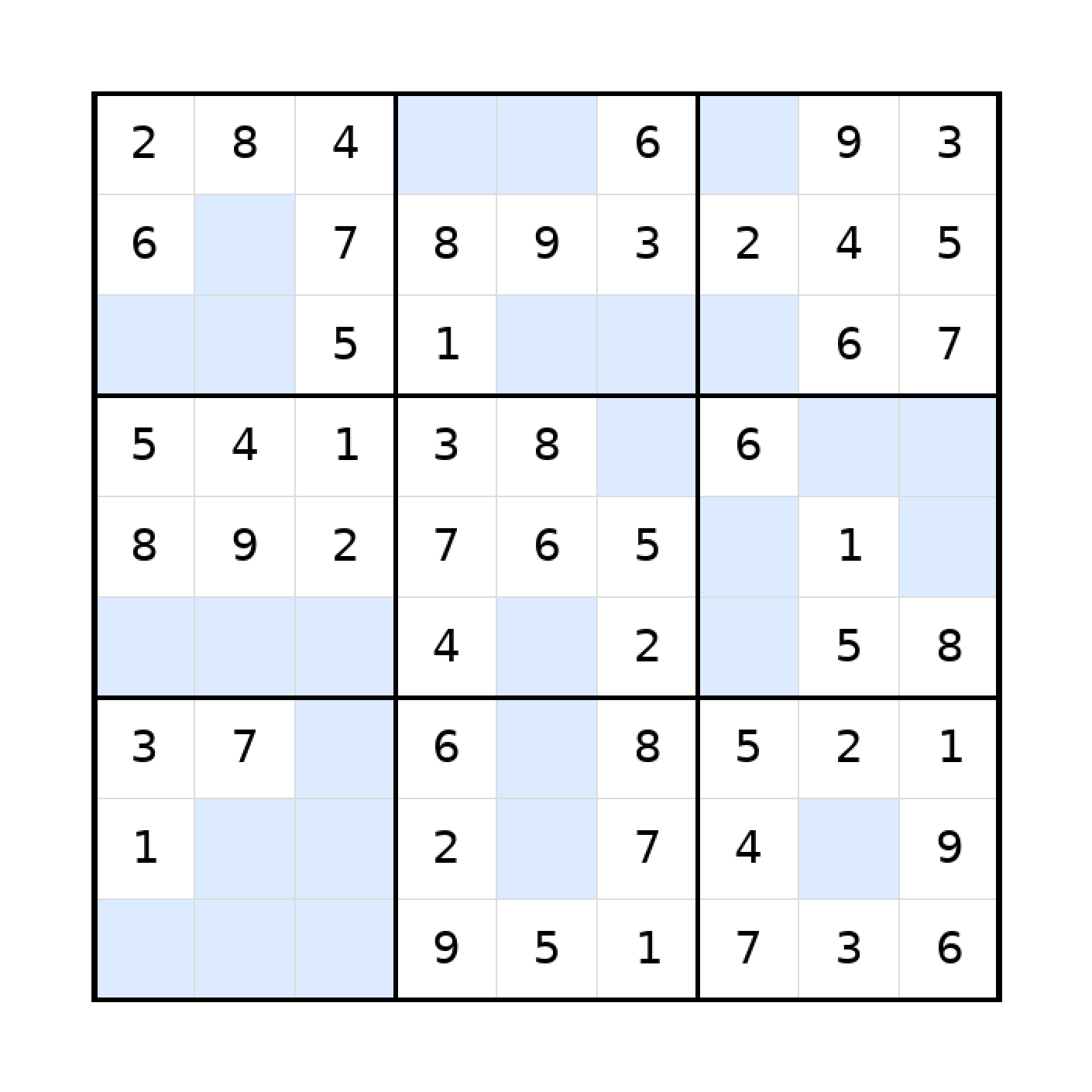 Sudoku-Rätsel Sudoku 9x9 (leicht) für Teenager aus der Kategorie Sudoku - kostenlos ausdrucken