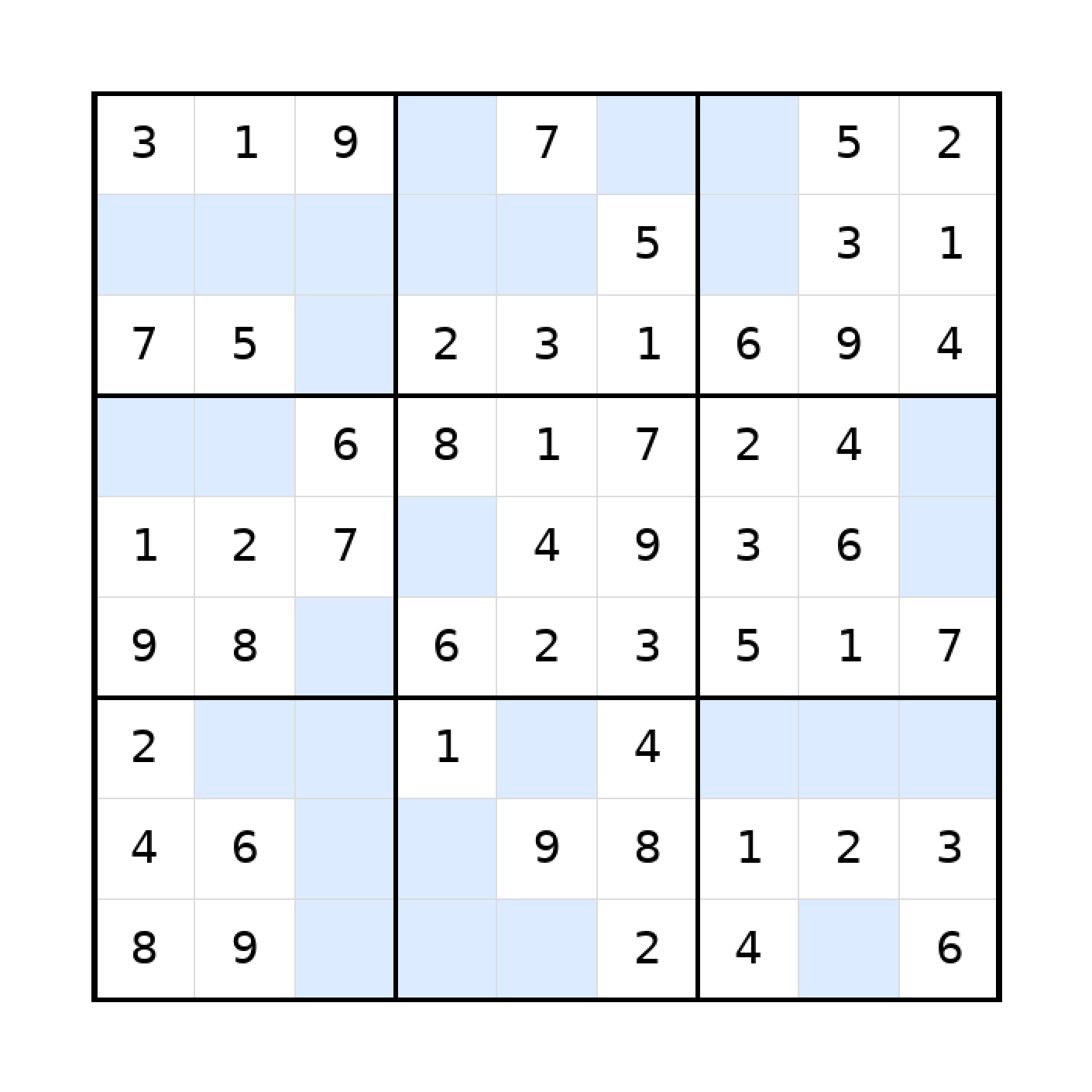 Sudoku-Rätsel Sudoku 9x9 (leicht) für Teenager aus der Kategorie Sudoku - kostenlos ausdrucken