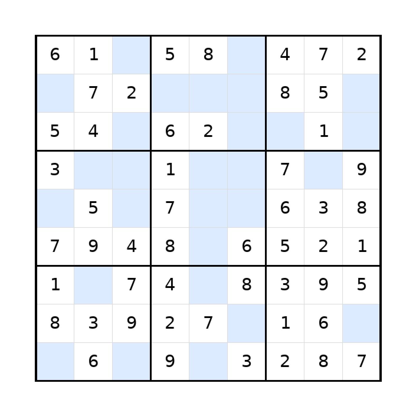 Sudoku-Rätsel Sudoku 9x9 (leicht) für Teenager aus der Kategorie Sudoku - kostenlos ausdrucken