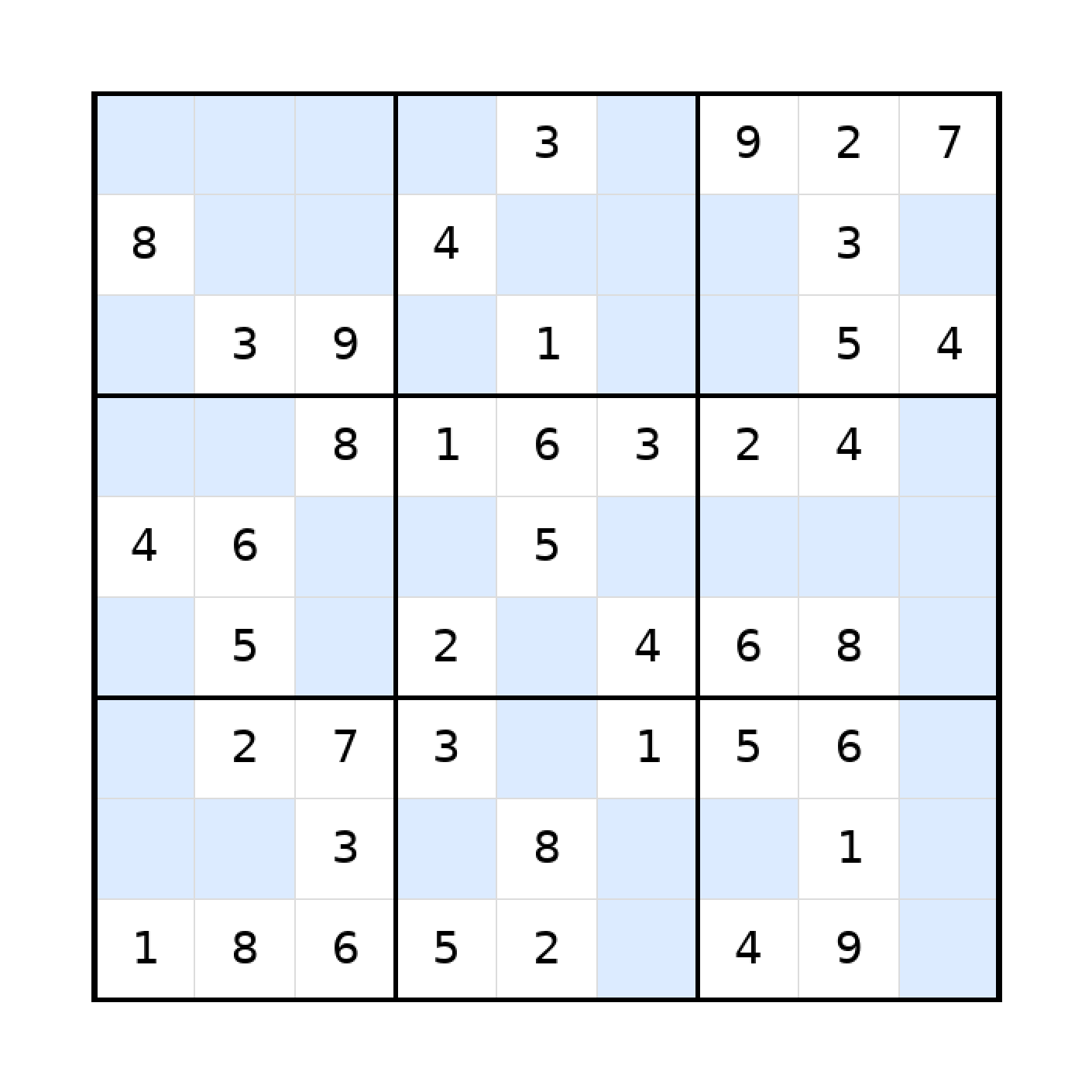 Sudoku-Rätsel Sudoku 9x9 (mittel) für Teenager aus der Kategorie Sudoku - kostenlos ausdrucken