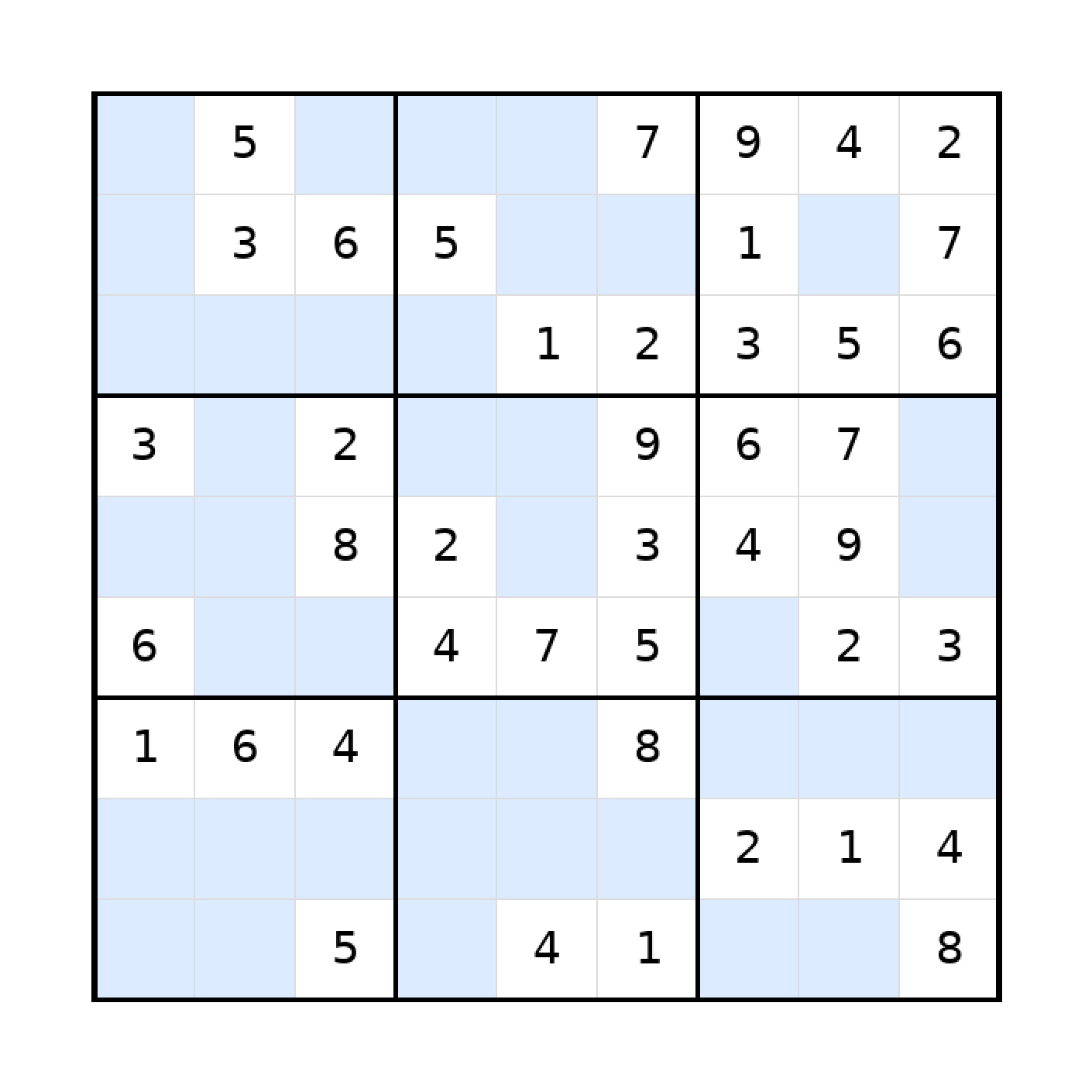 Sudoku-Rätsel Sudoku 9x9 (mittel) für Teenager aus der Kategorie Sudoku - kostenlos ausdrucken