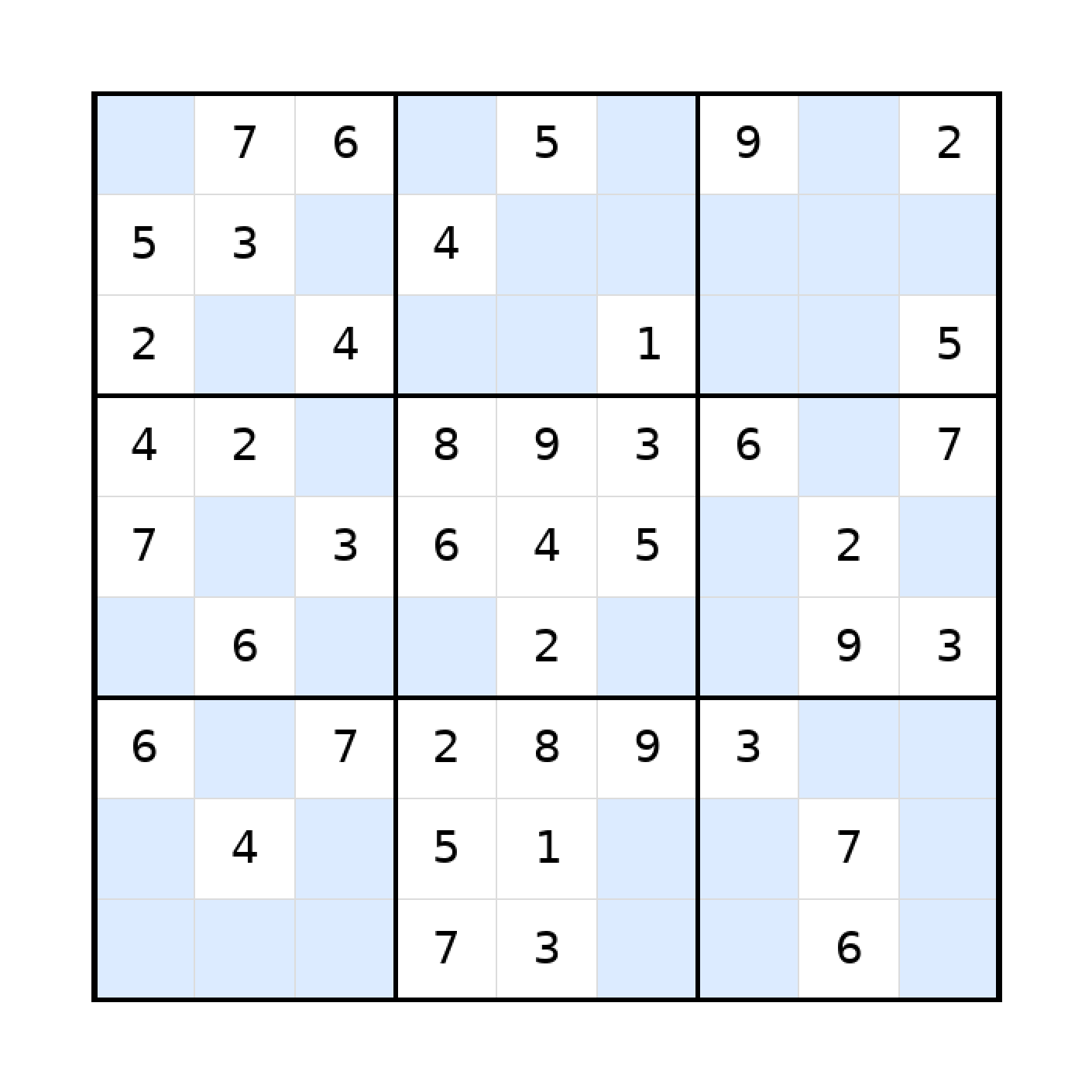 Sudoku-Rätsel Sudoku 9x9 (mittel) für Teenager aus der Kategorie Sudoku - kostenlos ausdrucken