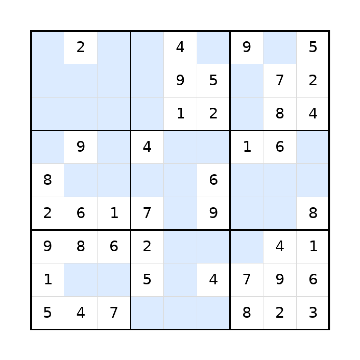 Sudoku-Rätsel Sudoku 9x9 (mittel) für Teenager aus der Kategorie Sudoku - kostenlos ausdrucken