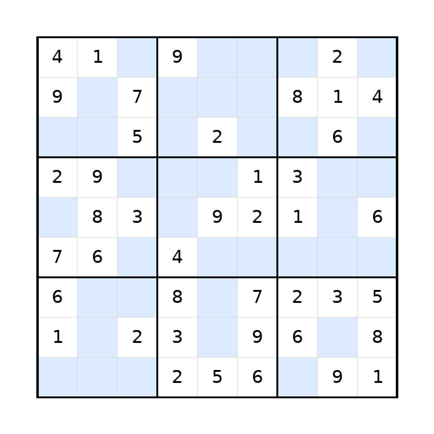 Sudoku-Rätsel Sudoku 9x9 (mittel) für Teenager aus der Kategorie Sudoku - kostenlos ausdrucken