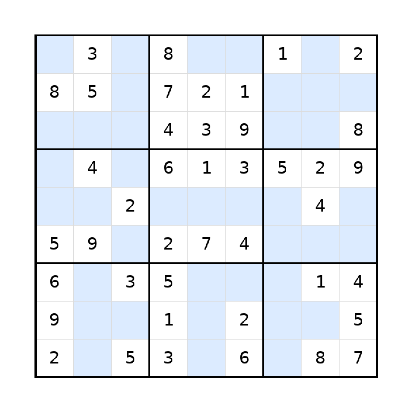 Sudoku-Rätsel Sudoku 9x9 (mittel) für Teenager aus der Kategorie Sudoku - kostenlos ausdrucken