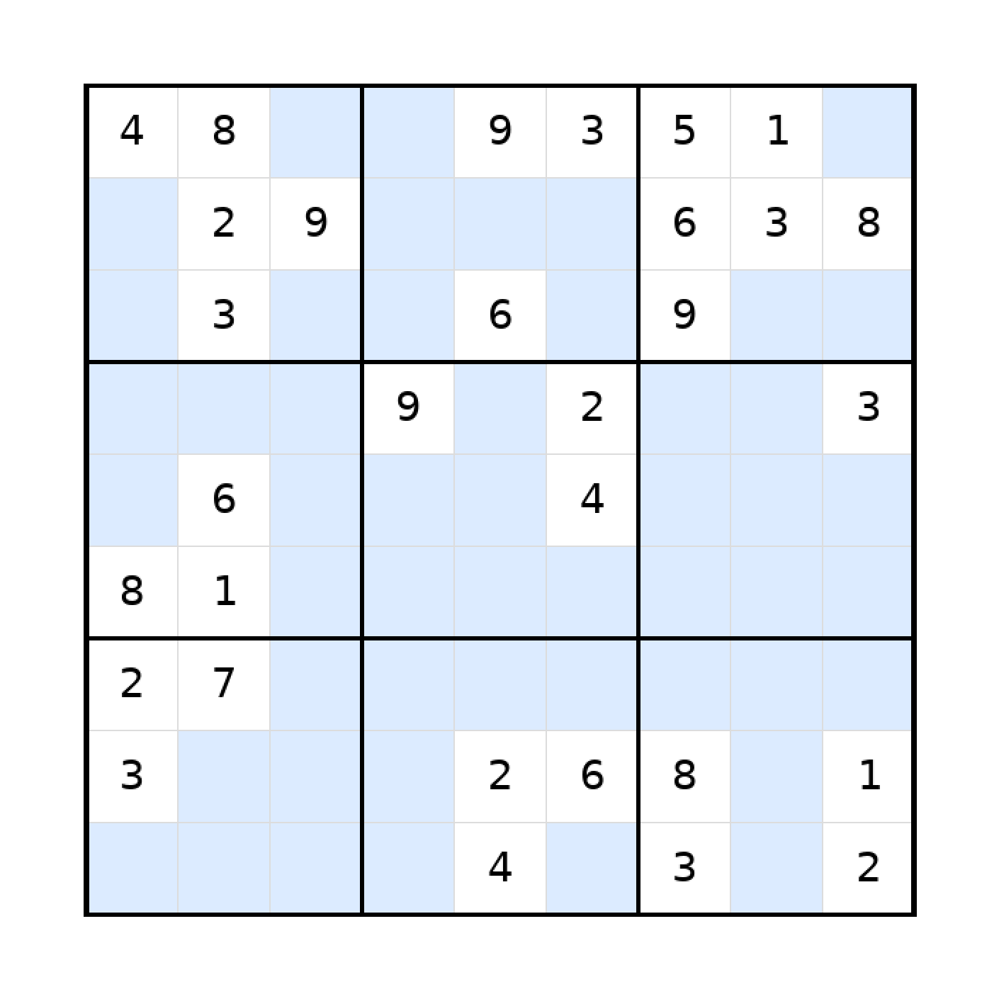 Sudoku-Rätsel Sudoku 9x9 (schwer) für Teenager aus der Kategorie Sudoku - kostenlos ausdrucken