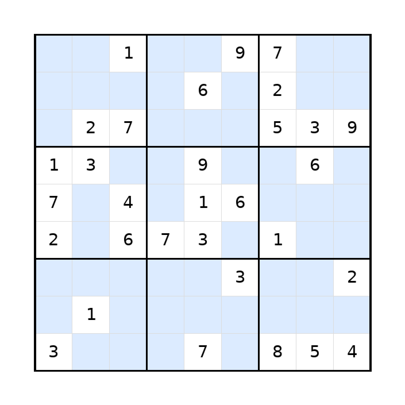 Sudoku-Rätsel Sudoku 9x9 (schwer) für Teenager aus der Kategorie Sudoku - kostenlos ausdrucken