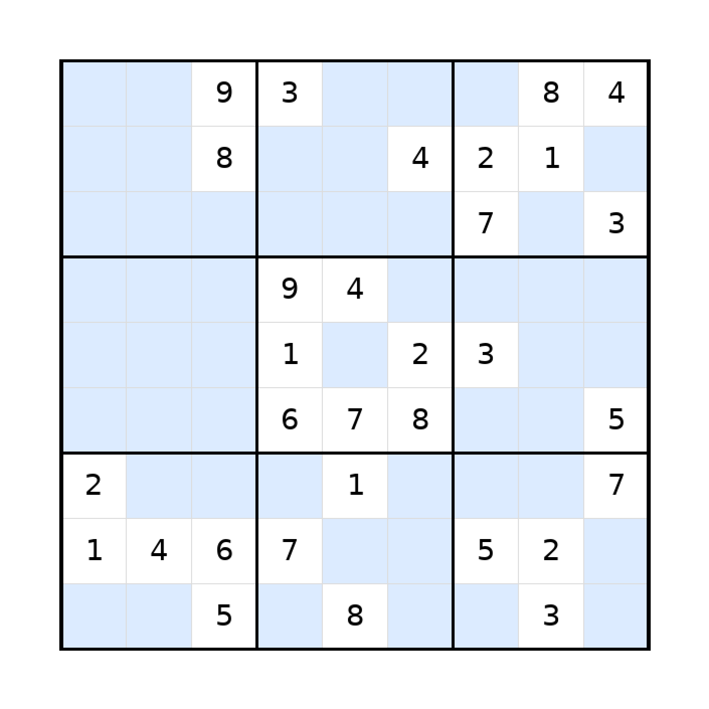 Sudoku-Rätsel Sudoku 9x9 (schwer) für Teenager aus der Kategorie Sudoku - kostenlos ausdrucken