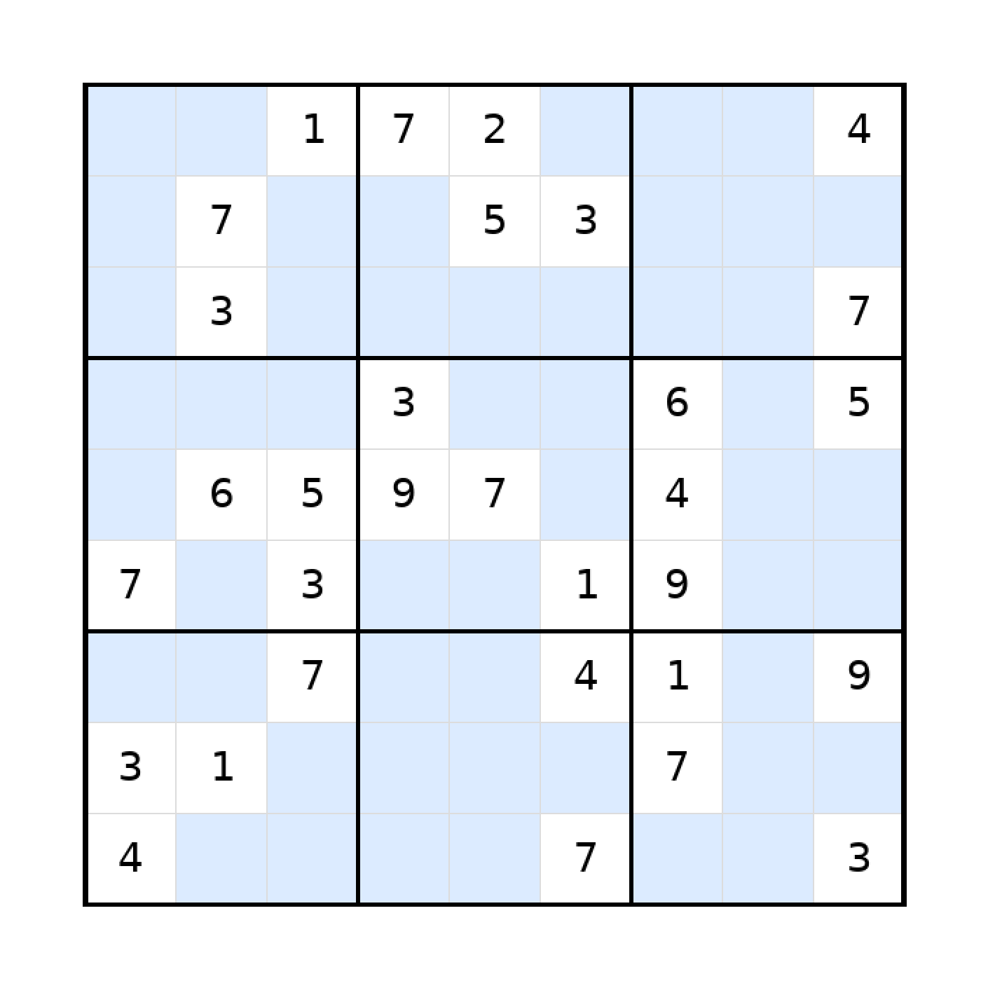 Sudoku-Rätsel Sudoku 9x9 (schwer) für Teenager aus der Kategorie Sudoku - kostenlos ausdrucken