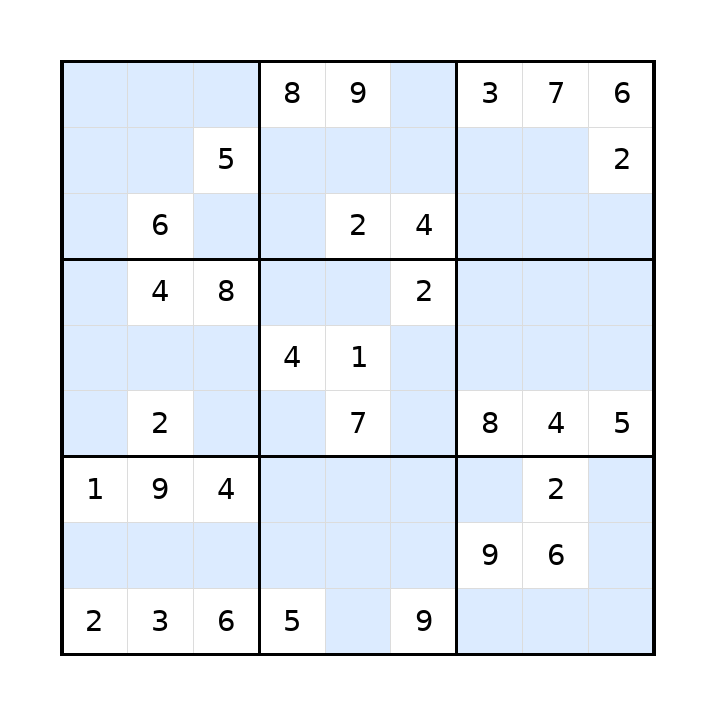 Sudoku-Rätsel Sudoku 9x9 (schwer) für Teenager aus der Kategorie Sudoku - kostenlos ausdrucken