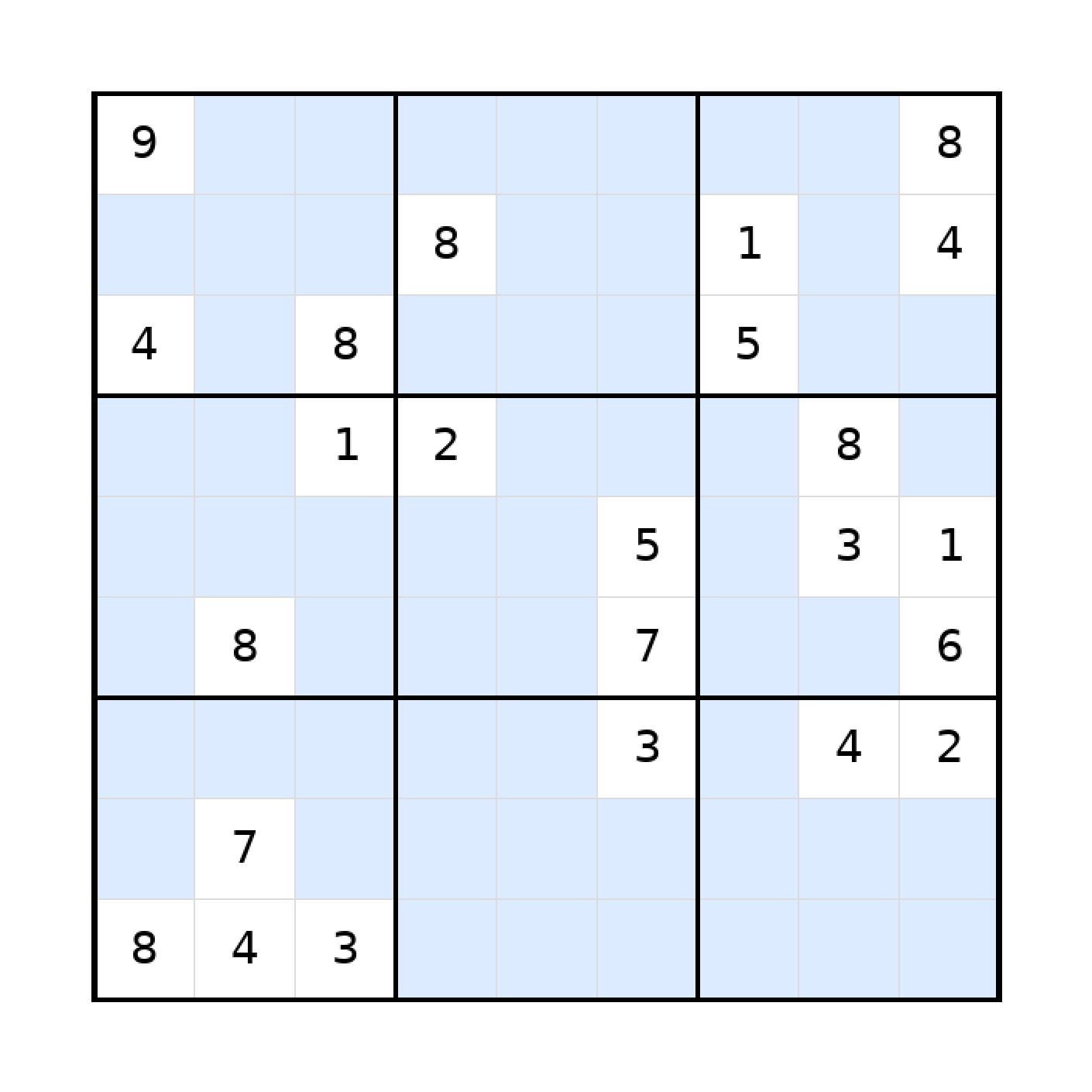 Sudoku-Rätsel Sudoku 9x9 (schwer) für Teenager aus der Kategorie Sudoku - kostenlos ausdrucken