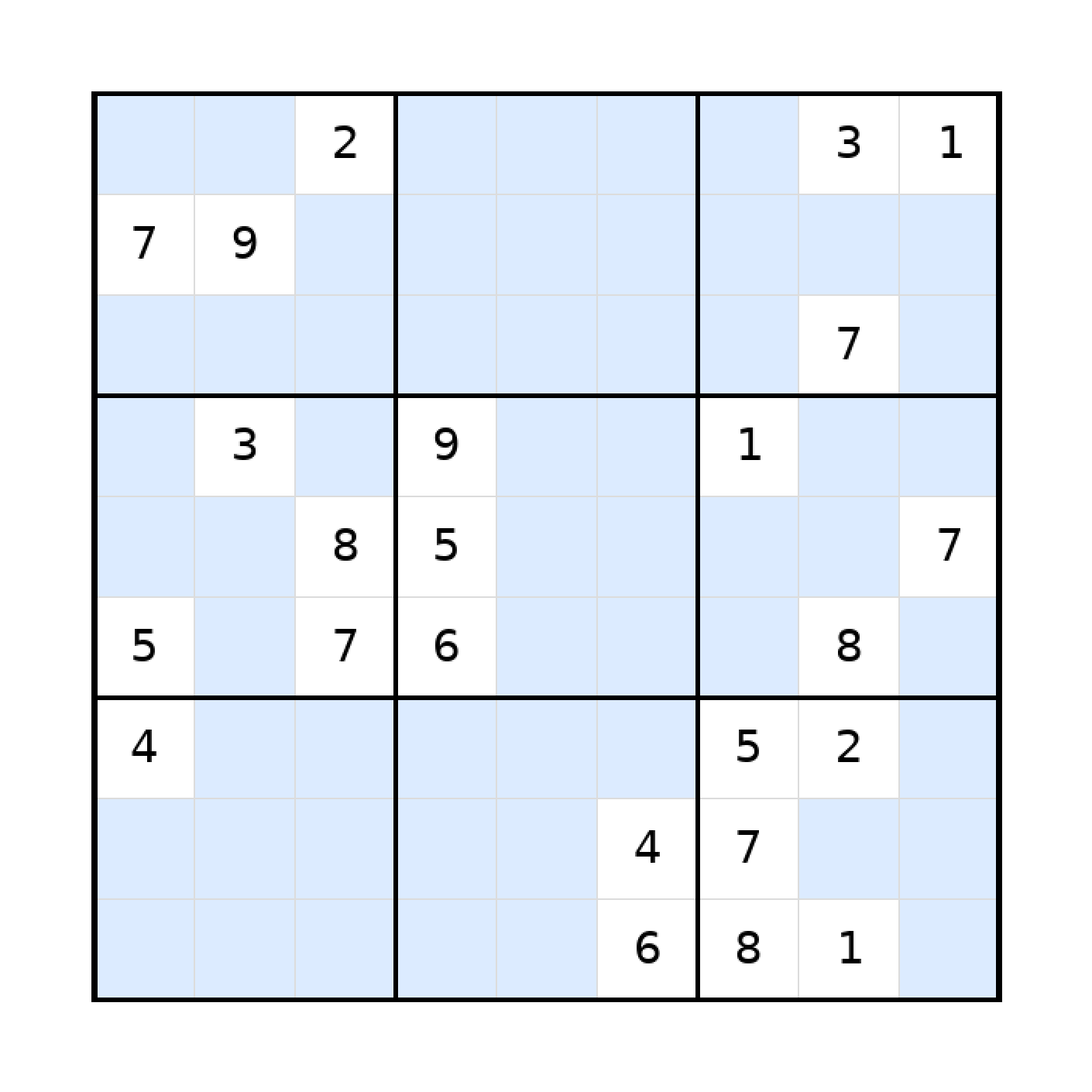 Sudoku-Rätsel Sudoku 9x9 (schwer) für Teenager aus der Kategorie Sudoku - kostenlos ausdrucken