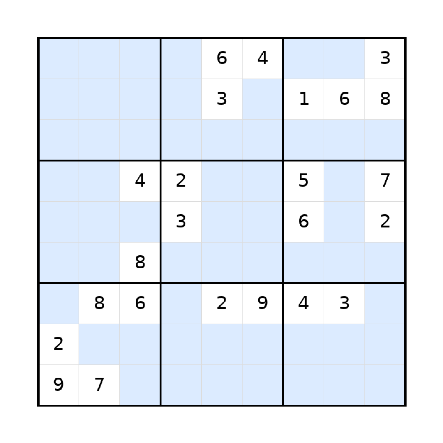 Sudoku-Rätsel Sudoku 9x9 (schwer) für Teenager aus der Kategorie Sudoku - kostenlos ausdrucken