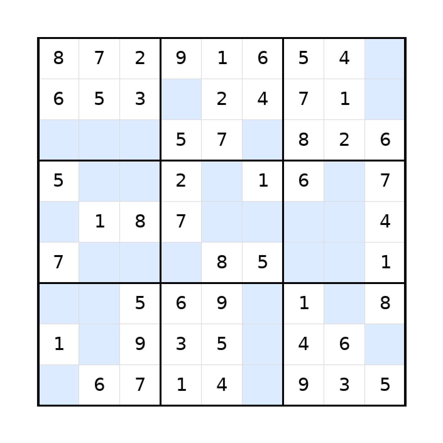 Sudoku-Rätsel Sudoku 9x9 (leicht) für Teenager aus der Kategorie Sudoku - kostenlos ausdrucken