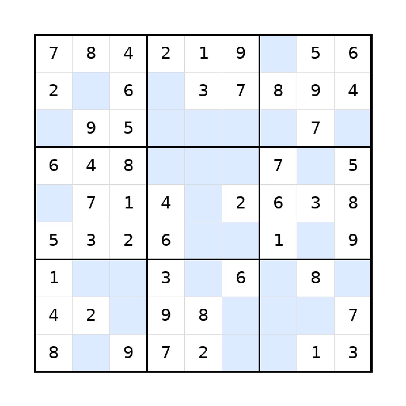Sudoku-Rätsel Sudoku 9x9 (leicht) für Teenager aus der Kategorie Sudoku - kostenlos ausdrucken