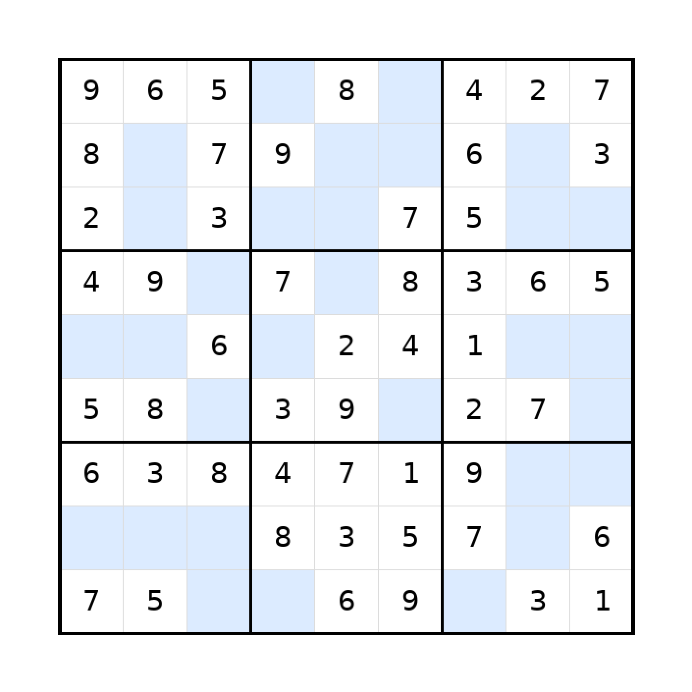 Sudoku-Rätsel Sudoku 9x9 (leicht) für Teenager aus der Kategorie Sudoku - kostenlos ausdrucken
