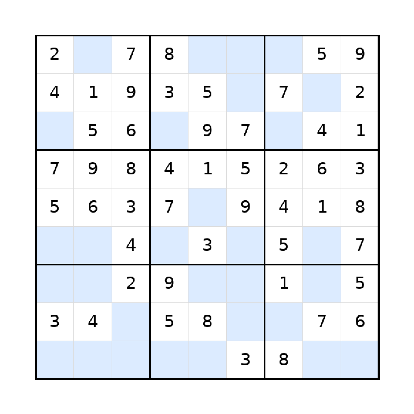 Sudoku-Rätsel Sudoku 9x9 (leicht) für Teenager aus der Kategorie Sudoku - kostenlos ausdrucken