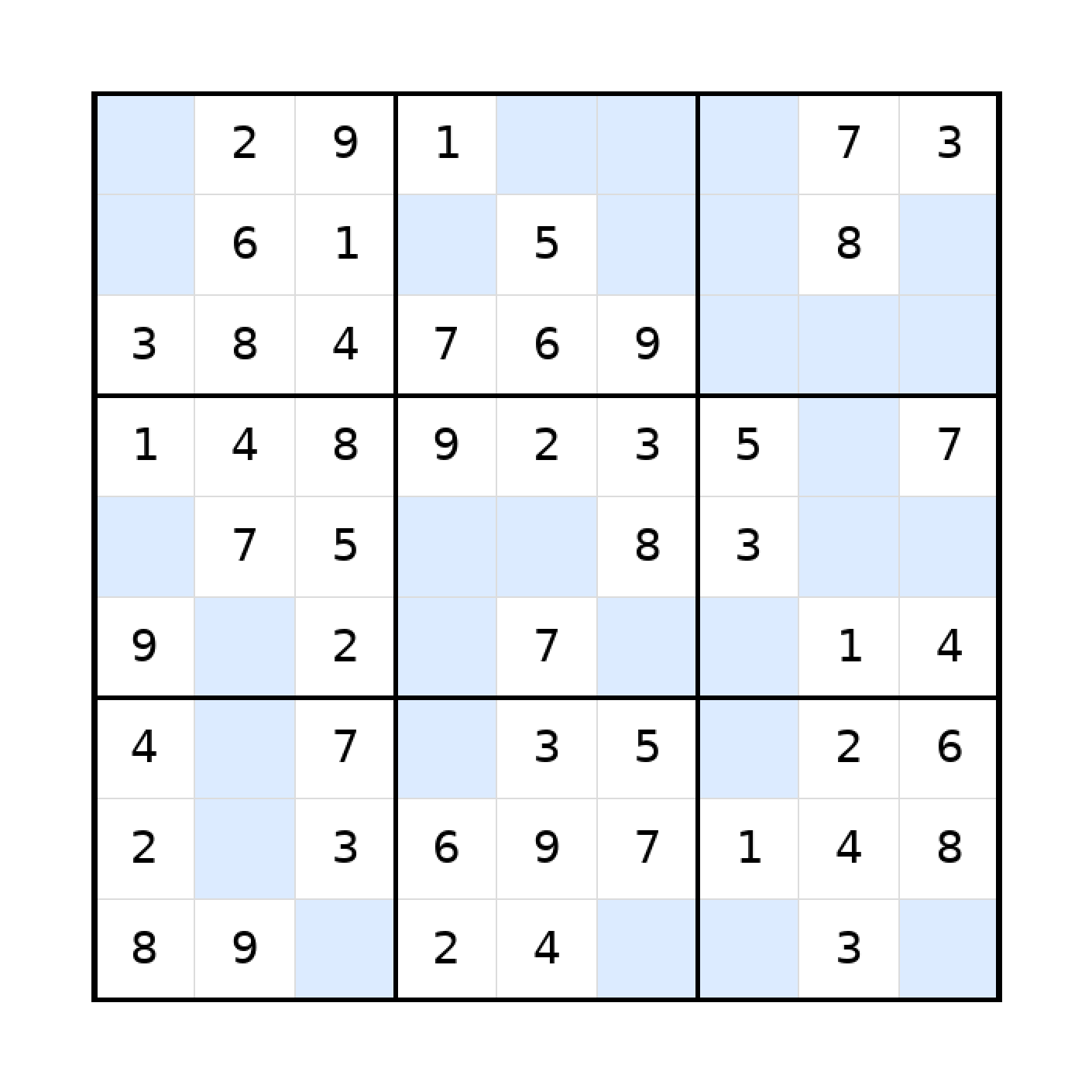 Sudoku-Rätsel Sudoku 9x9 (leicht) für Teenager aus der Kategorie Sudoku - kostenlos ausdrucken