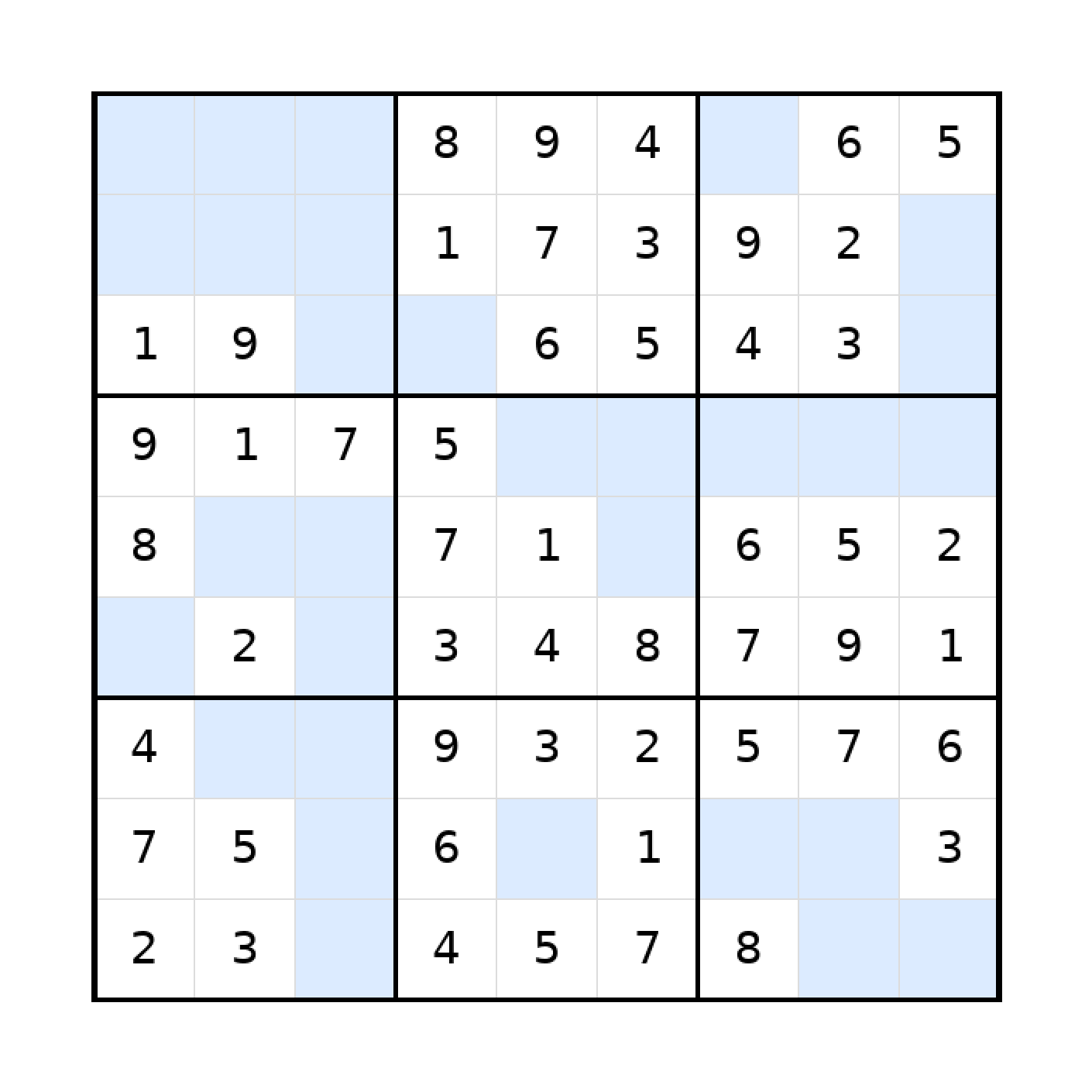 Sudoku-Rätsel Sudoku 9x9 (leicht) für Teenager aus der Kategorie Sudoku - kostenlos ausdrucken