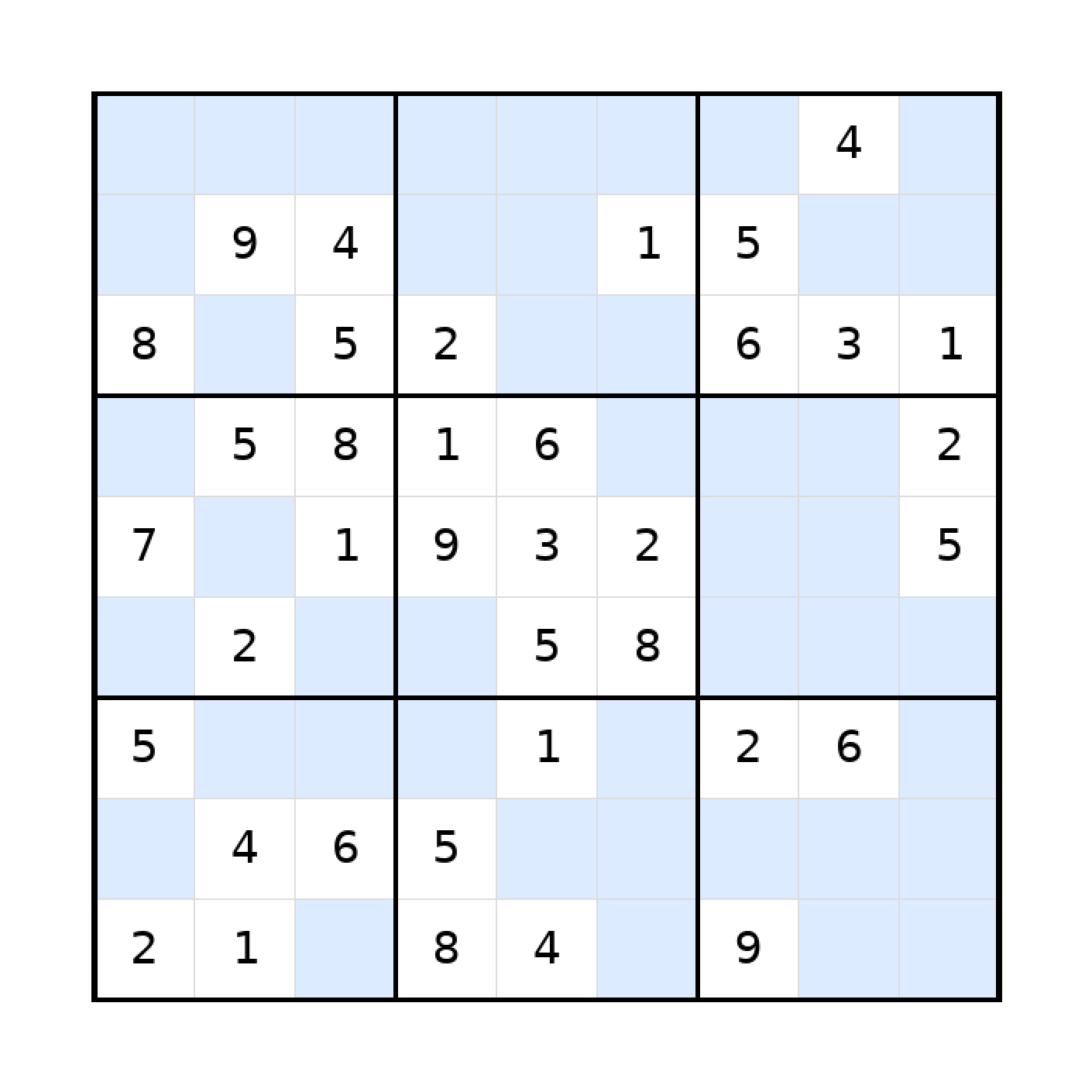 Sudoku-Rätsel Sudoku 9x9 (mittel) für Teenager aus der Kategorie Sudoku - kostenlos ausdrucken