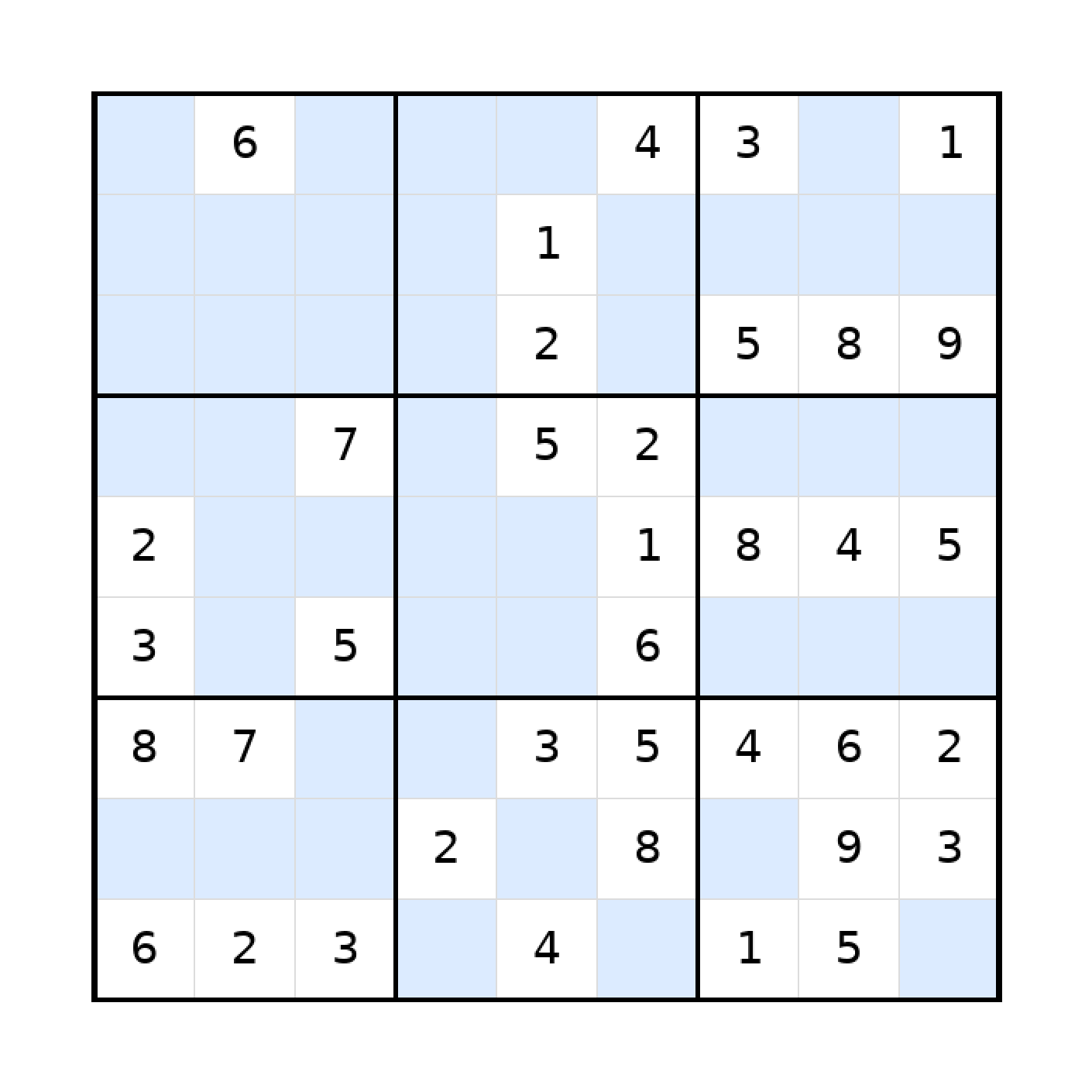 Sudoku-Rätsel Sudoku 9x9 (mittel) für Teenager aus der Kategorie Sudoku - kostenlos ausdrucken