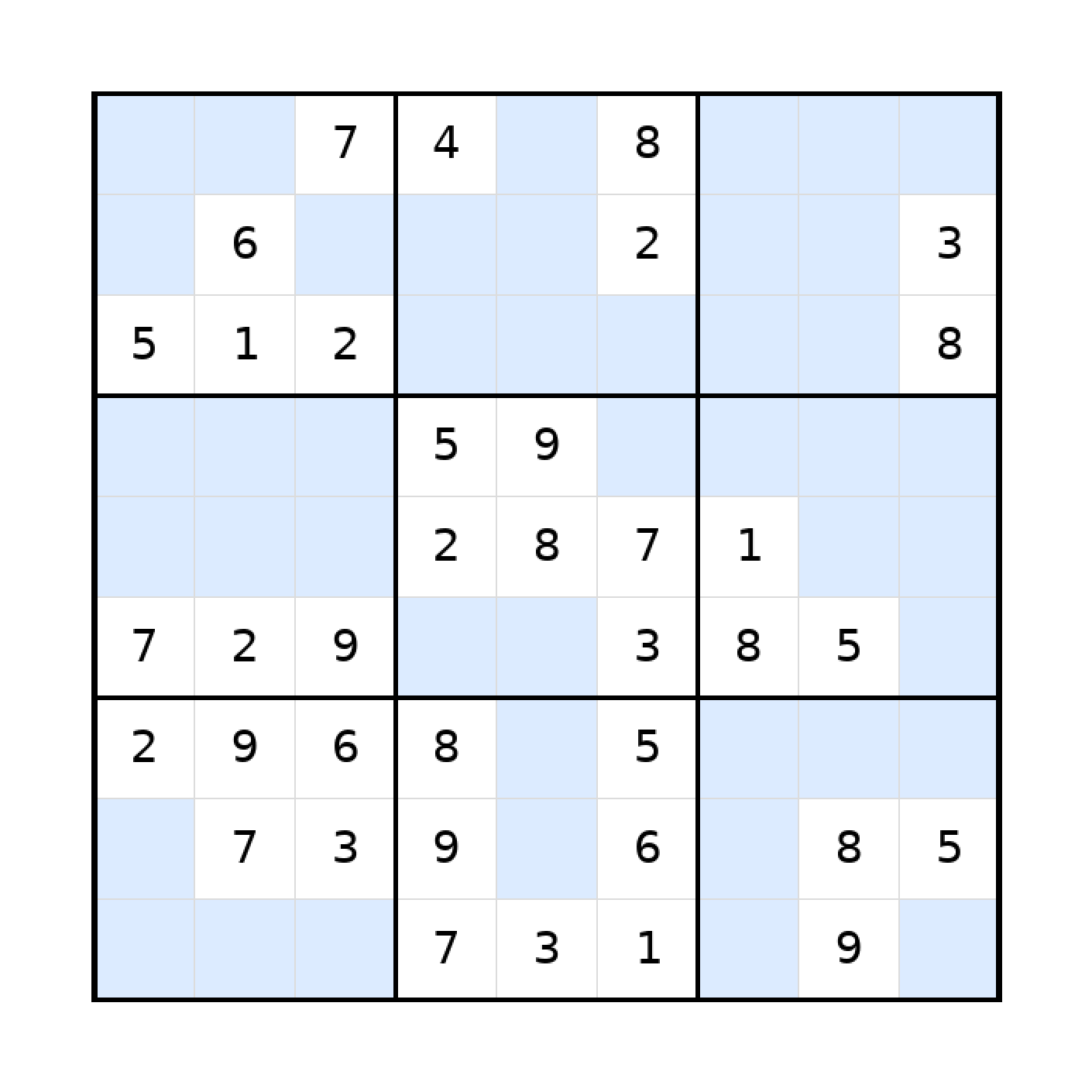 Sudoku-Rätsel Sudoku 9x9 (mittel) für Teenager aus der Kategorie Sudoku - kostenlos ausdrucken