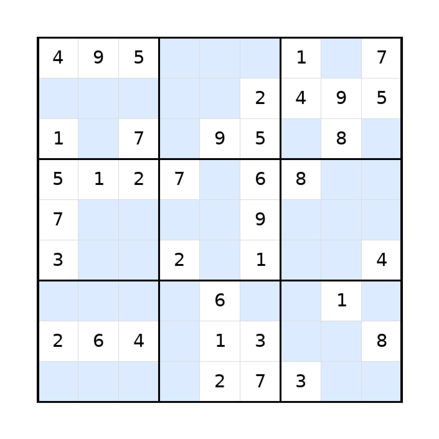 Sudoku-Rätsel Sudoku 9x9 (mittel) für Teenager aus der Kategorie Sudoku - kostenlos ausdrucken