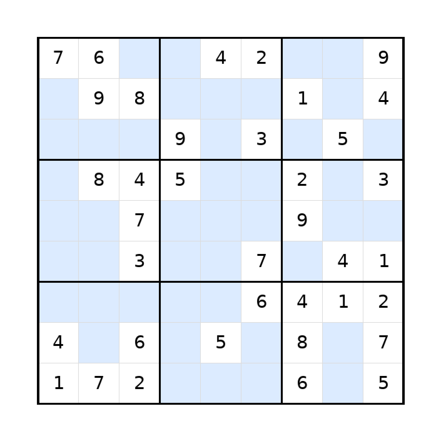 Sudoku-Rätsel Sudoku 9x9 (mittel) für Teenager aus der Kategorie Sudoku - kostenlos ausdrucken