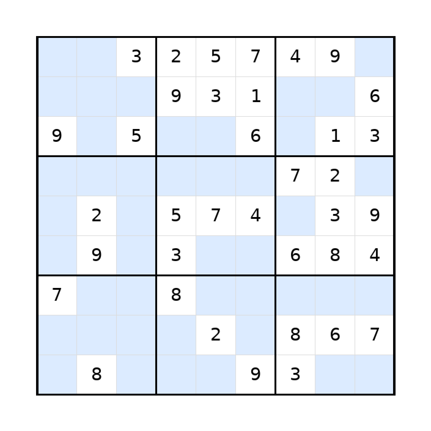 Sudoku-Rätsel Sudoku 9x9 (mittel) für Teenager aus der Kategorie Sudoku - kostenlos ausdrucken
