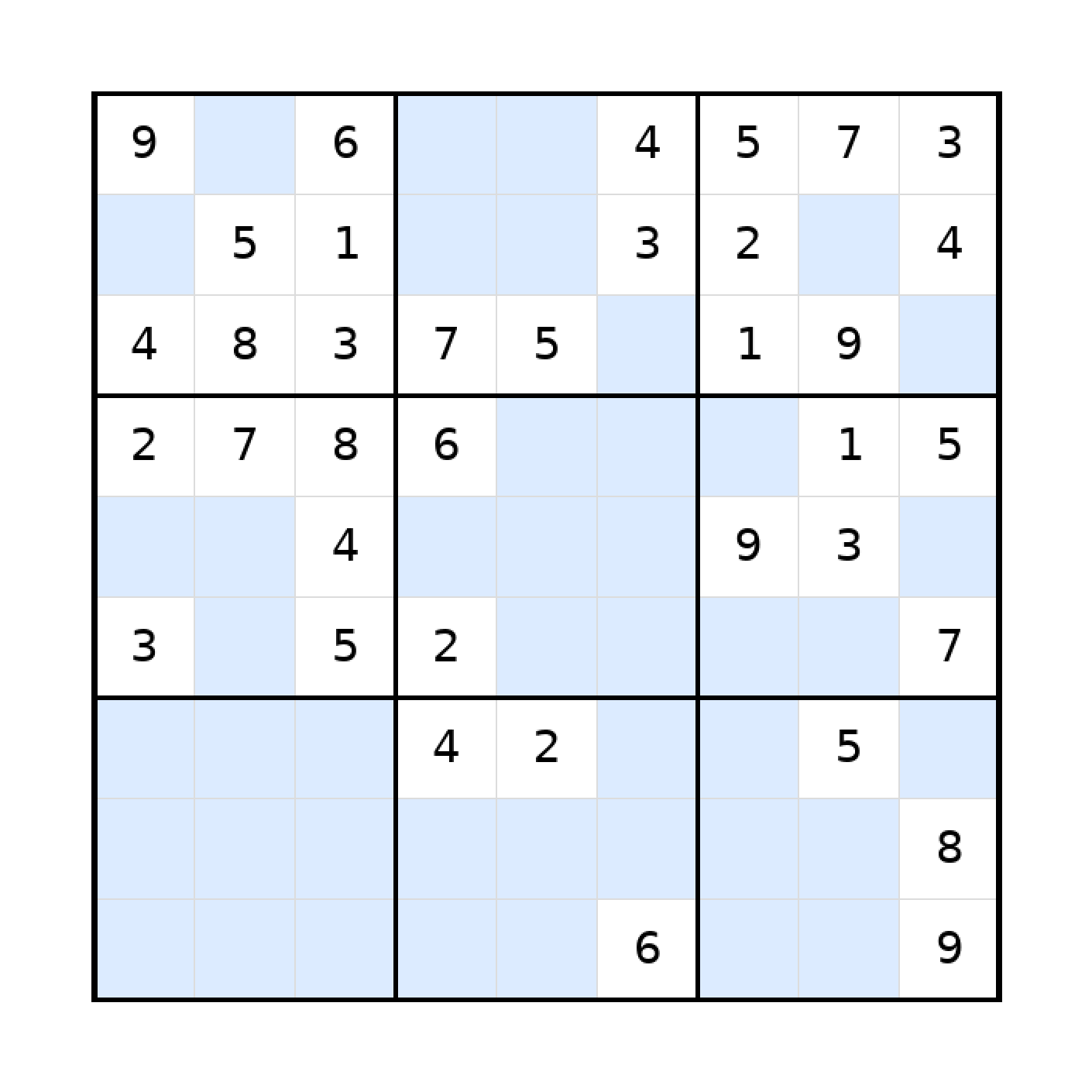Sudoku-Rätsel Sudoku 9x9 (mittel) für Teenager aus der Kategorie Sudoku - kostenlos ausdrucken