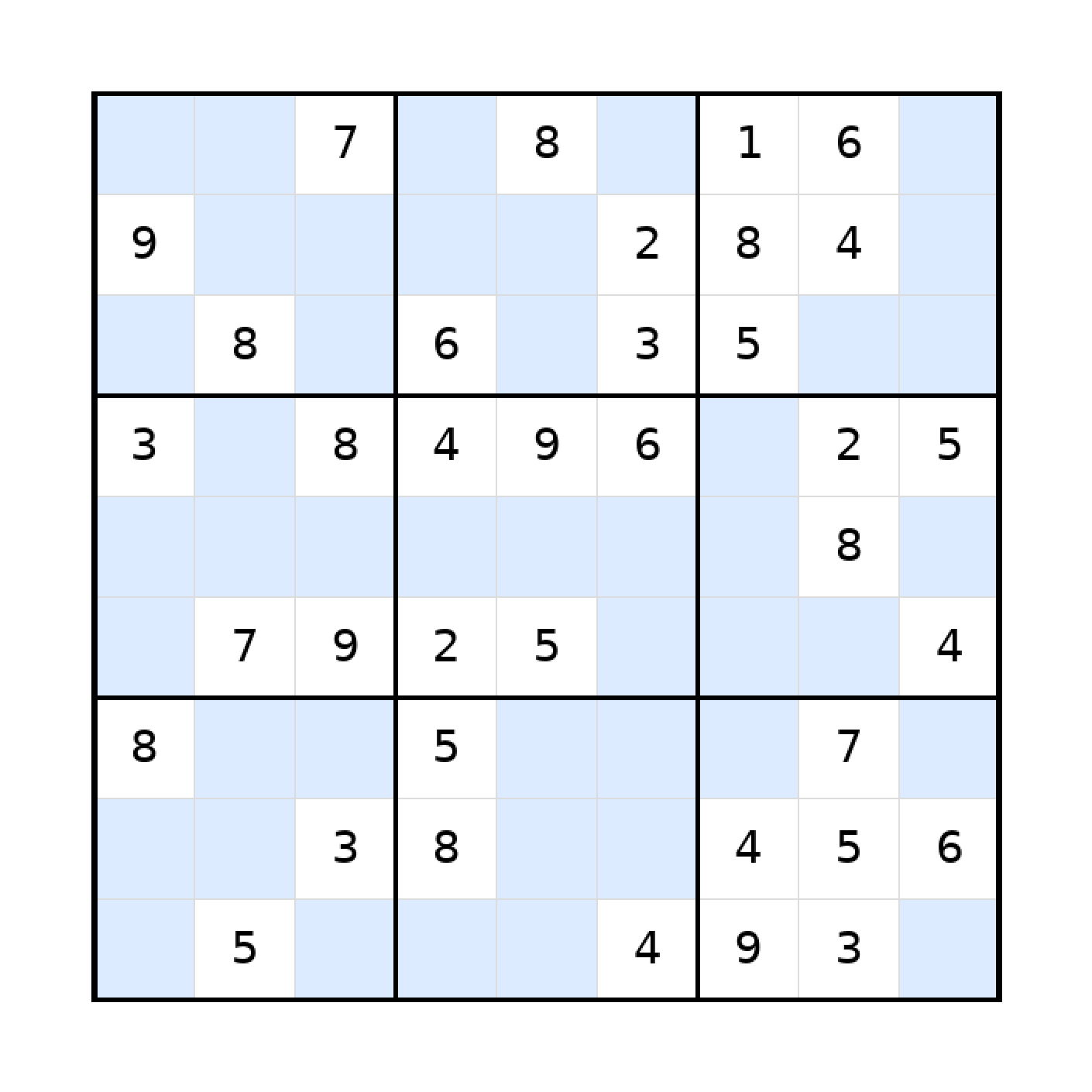 Sudoku-Rätsel Sudoku 9x9 (mittel) für Teenager aus der Kategorie Sudoku - kostenlos ausdrucken