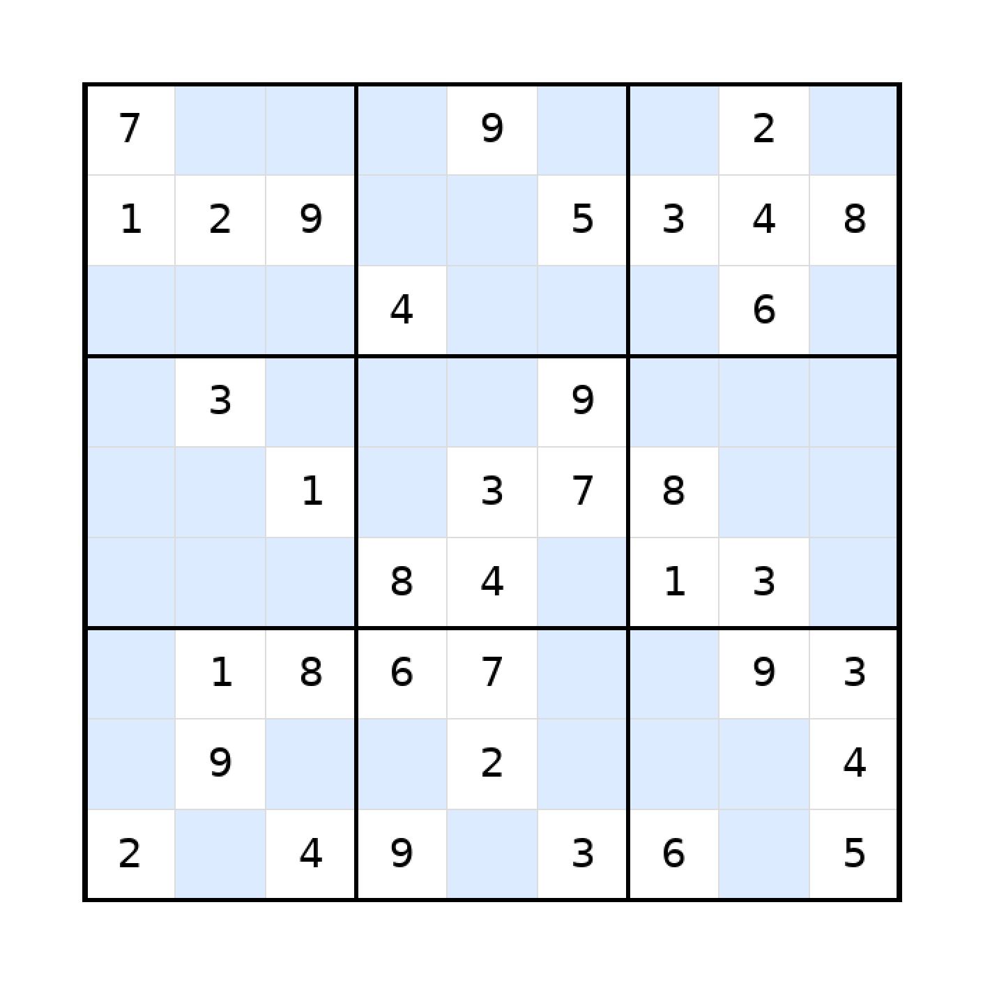 Sudoku-Rätsel Sudoku 9x9 (mittel) für Teenager aus der Kategorie Sudoku - kostenlos ausdrucken